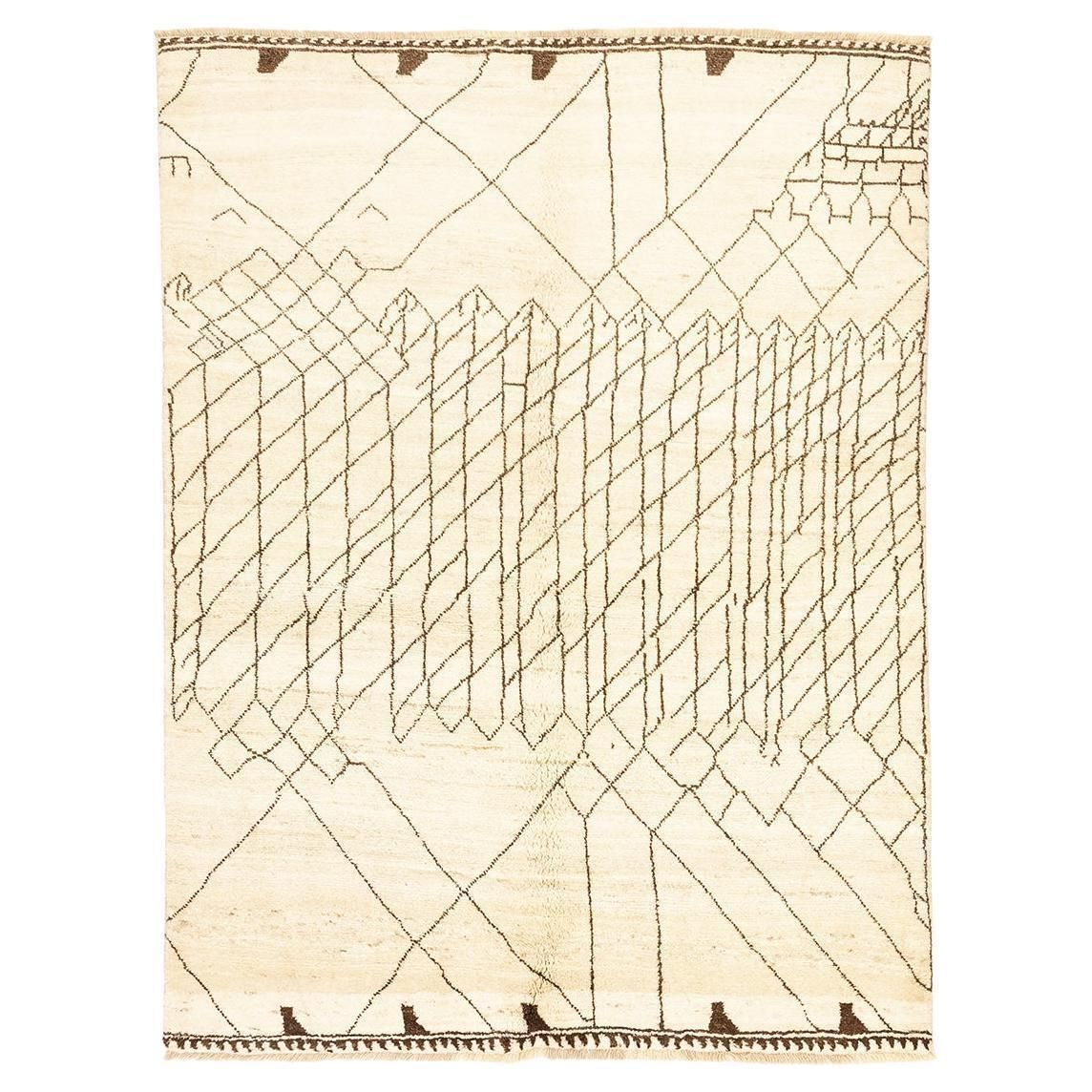 Moroccan Rug Hand Knotted Genuine Wool