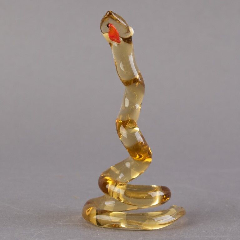 Murano Hand Blown Venetian Italian Glass Snake Sculpture