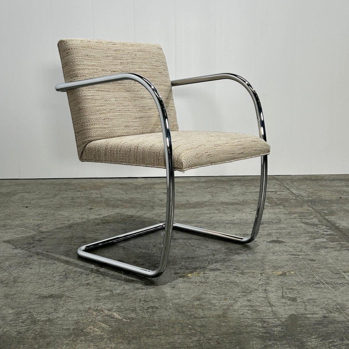 Knoll Brno Cream Tubular Chair By Ludwig Mies Van Der Rohe, Set Of Six photo for sale