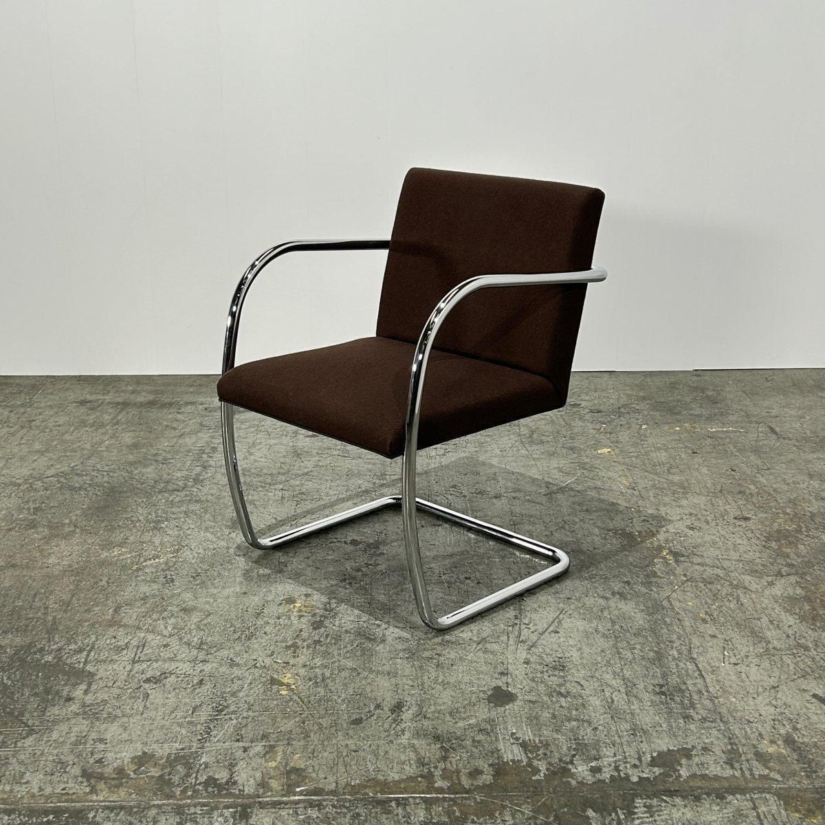 Knoll Brno Brown Tubular Chair By Ludwig Mies Van Der Rohe, Set Of Two photo for sale
