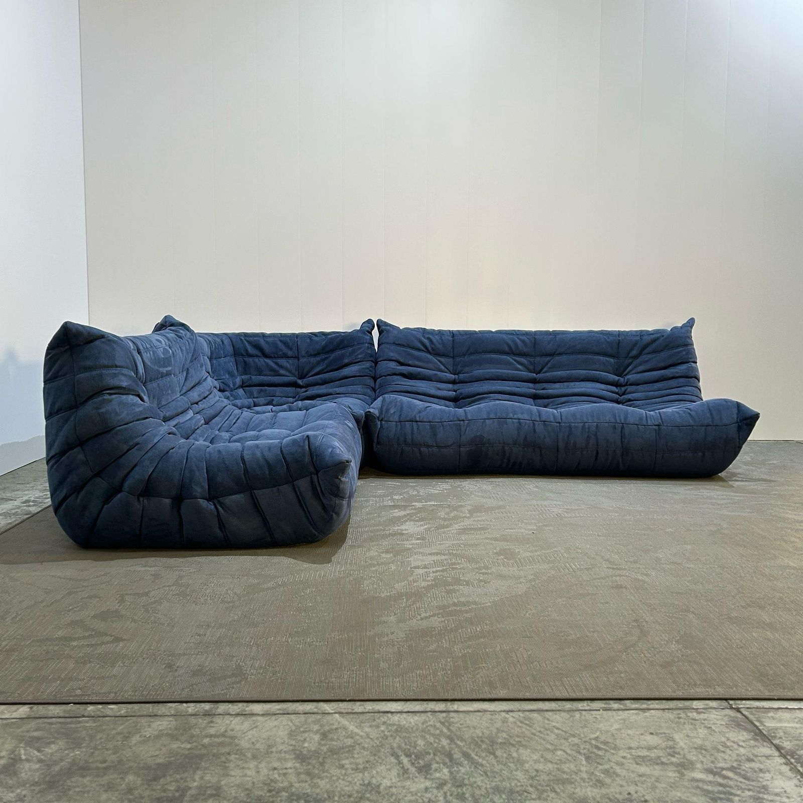 Ligne Roset Blue Modular Togo Sofa By Michel Ducaroy, Set Of Three photo for sale