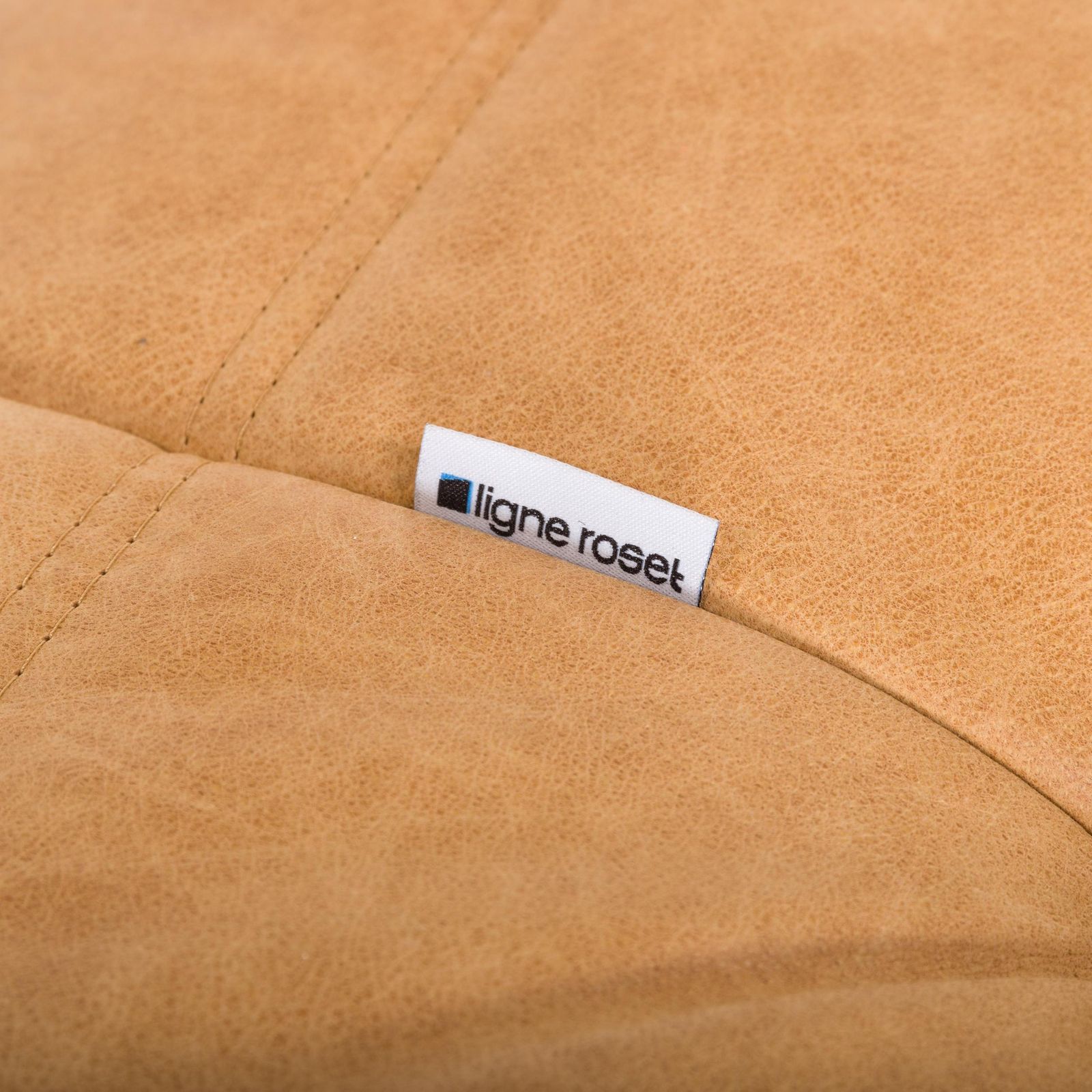 9625.5 Ligne Roset By Michel Ducaroy Camel Brown Leather Togo, Set Of Three photo