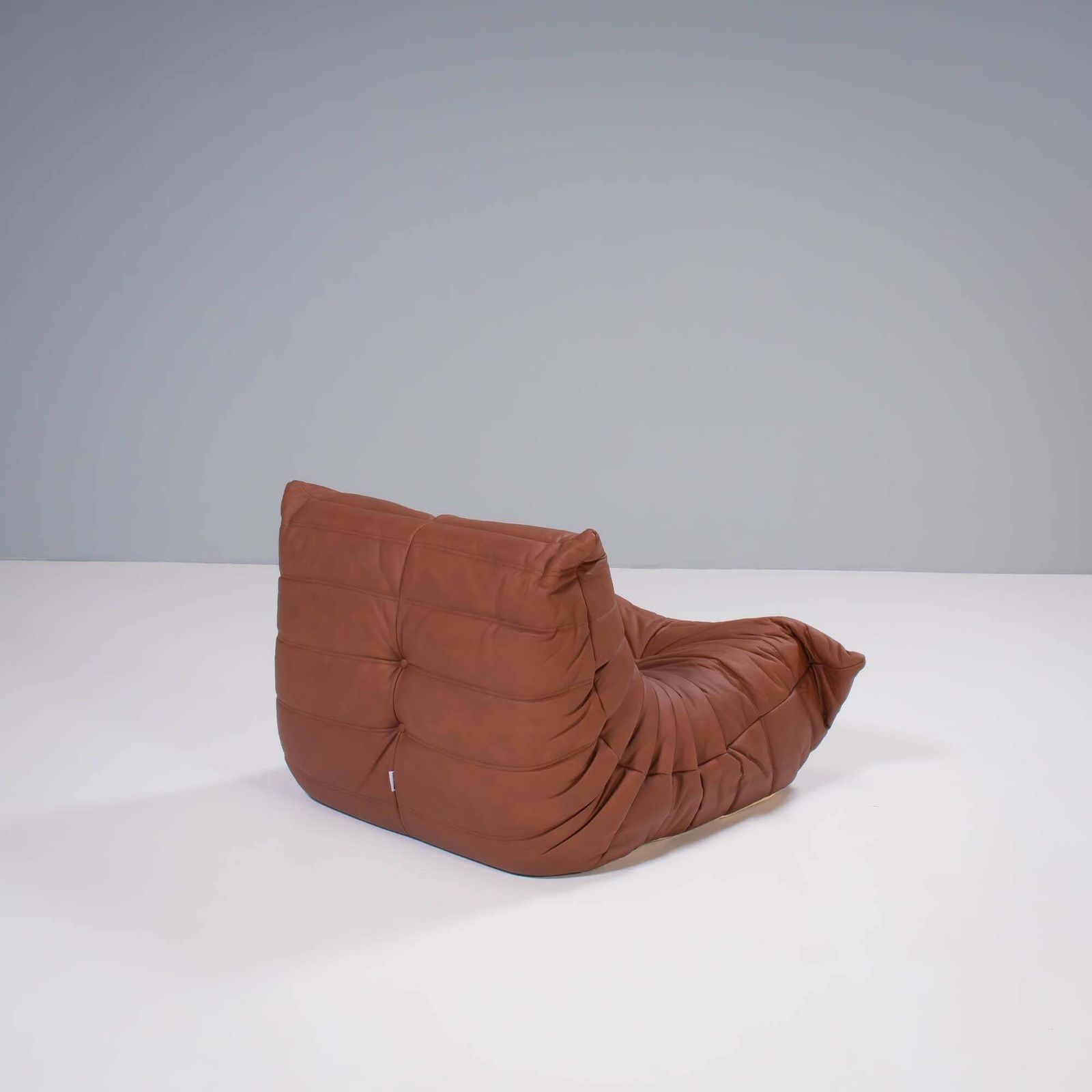 Ligne Roset By Michel Ducaroy Brown Leather Togo, Set Of Two photo vinterior