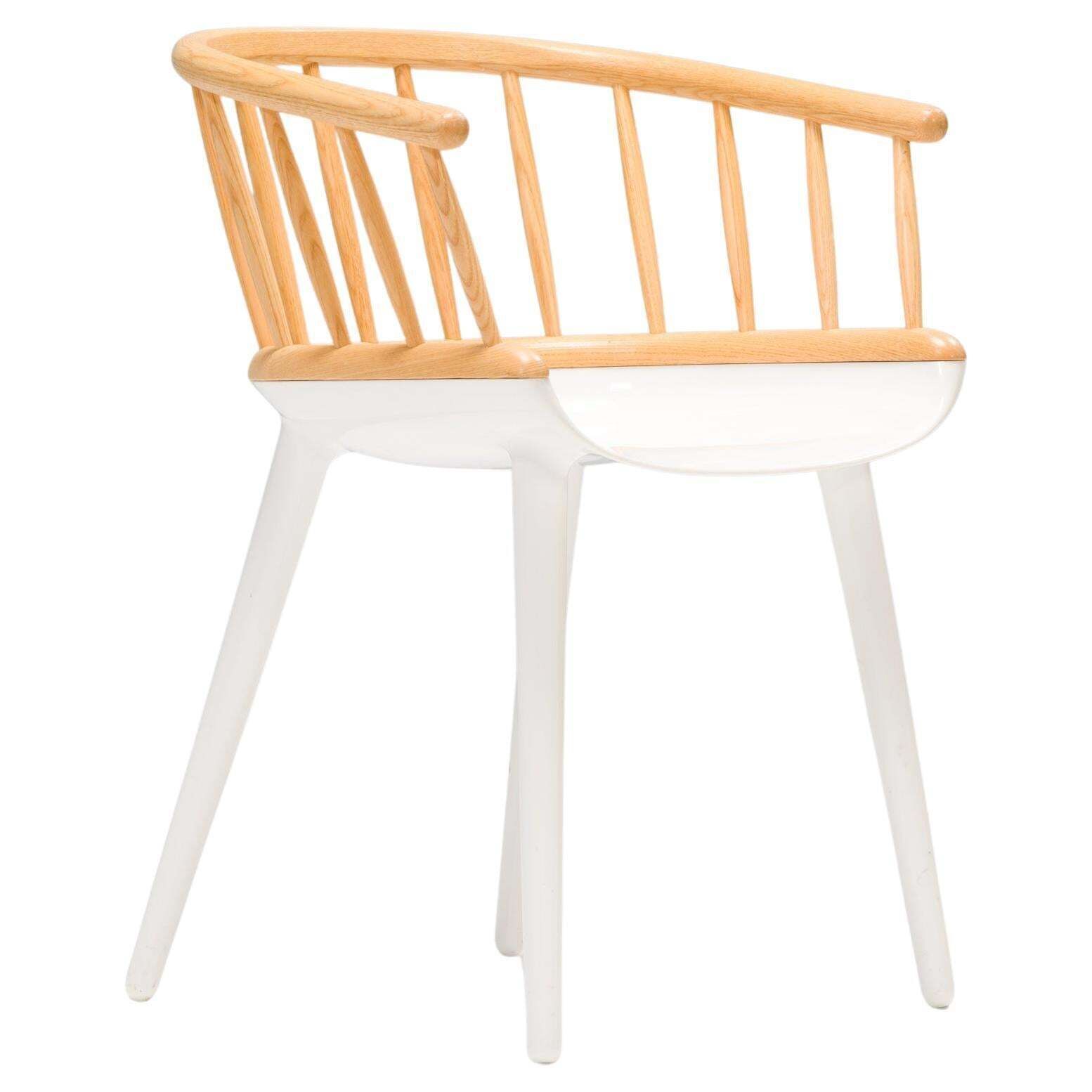 Magis White & Natural Ash Cyborg Stick Dining Chair