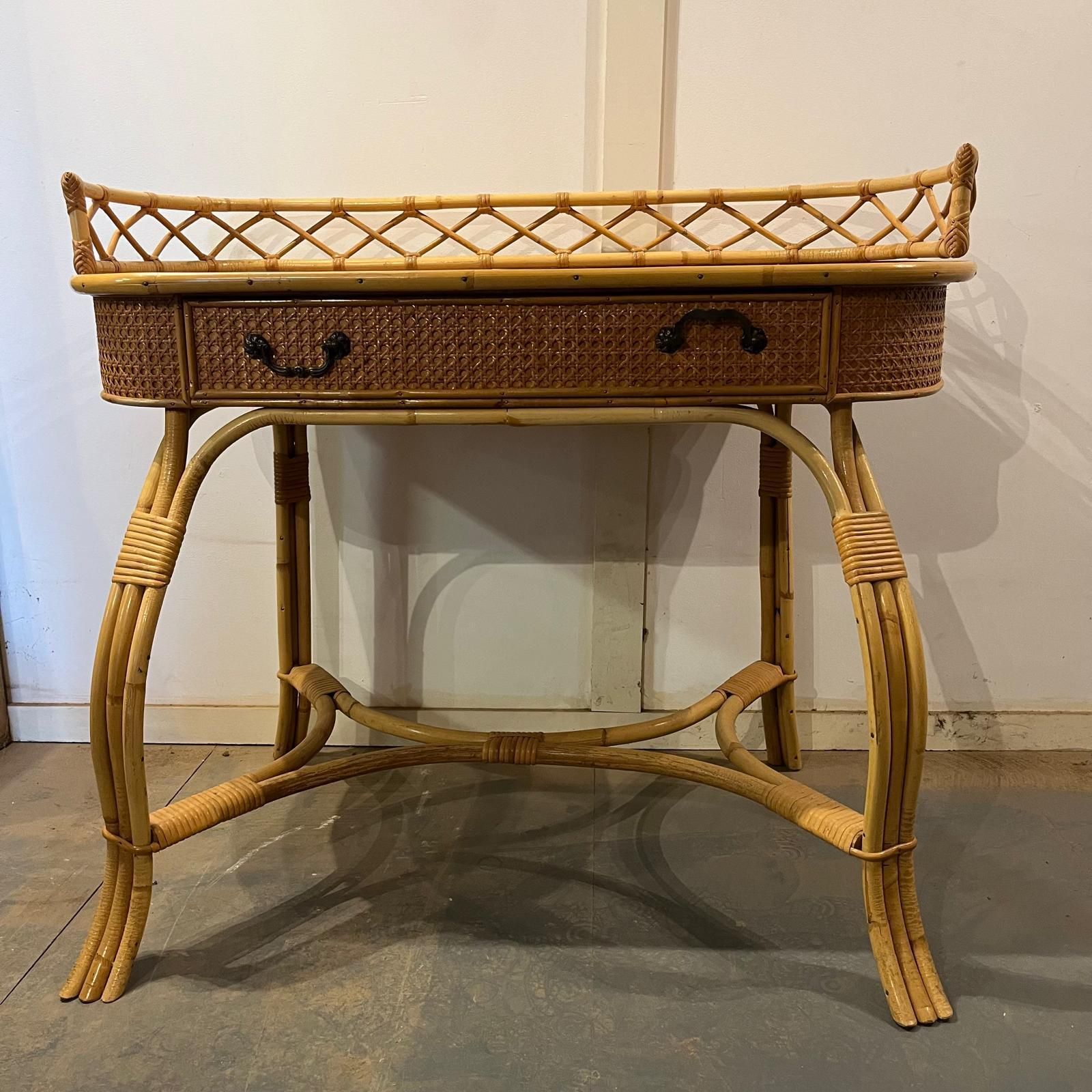 Bamboo And Cane Oval Dressing Table photo vinterior