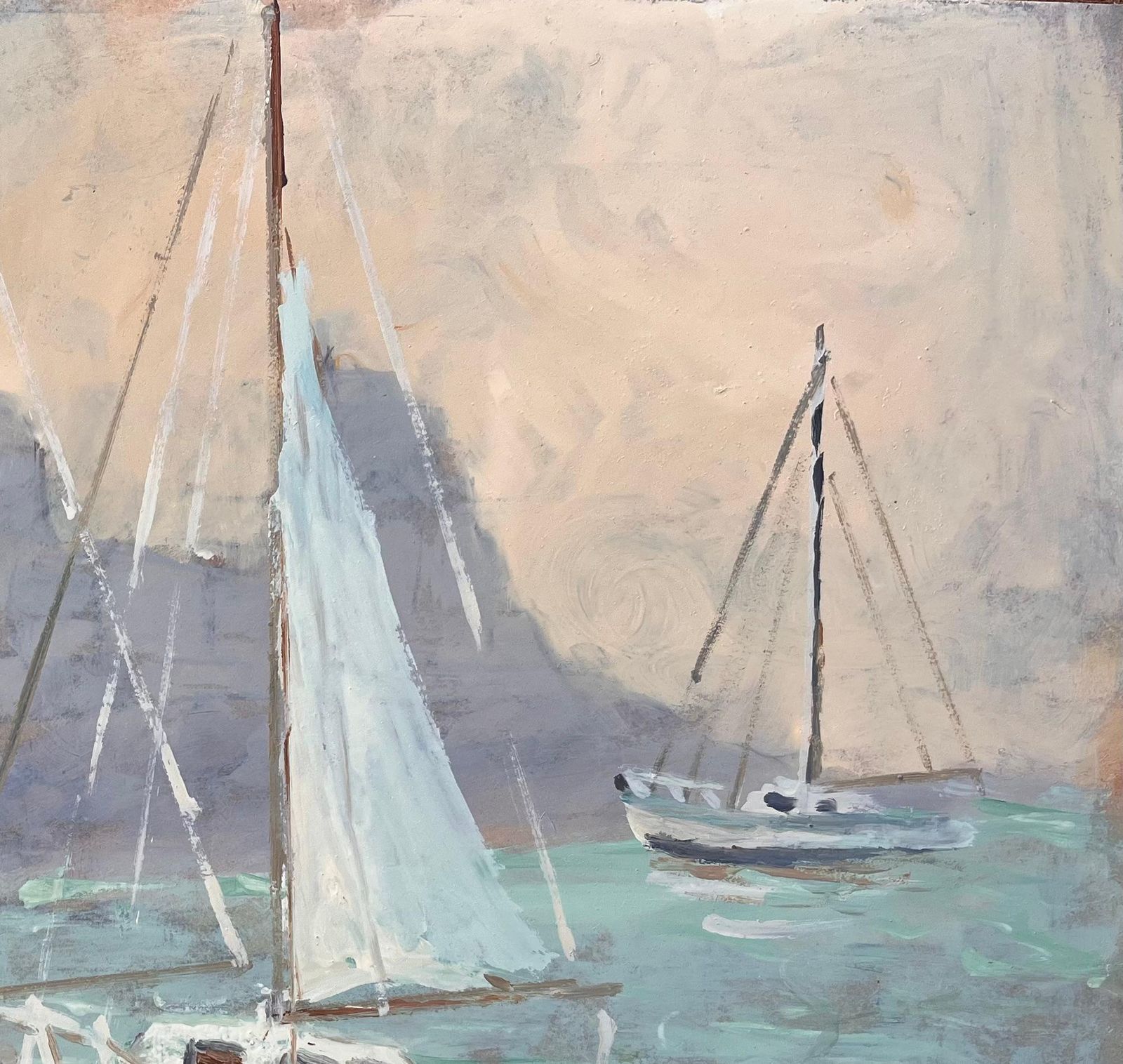 Fanch Lel French Impressionist Painting Of Boats On The Beach At Dinard photo vinterior