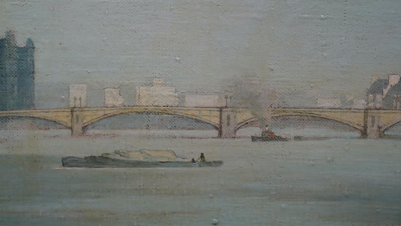 Bertram Nichollsvauxhall Bridge London 1951   British Post Impressionist Landscape Oil Painting1951 photo Art