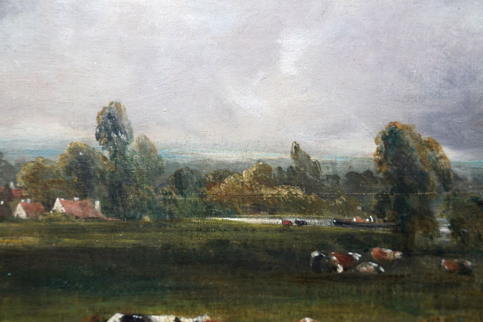 Frederick Waters Wattsdrover With Cattle In Landscape   British 19thc Victorian Art Oil Paintingcirca 1840 photo vintage