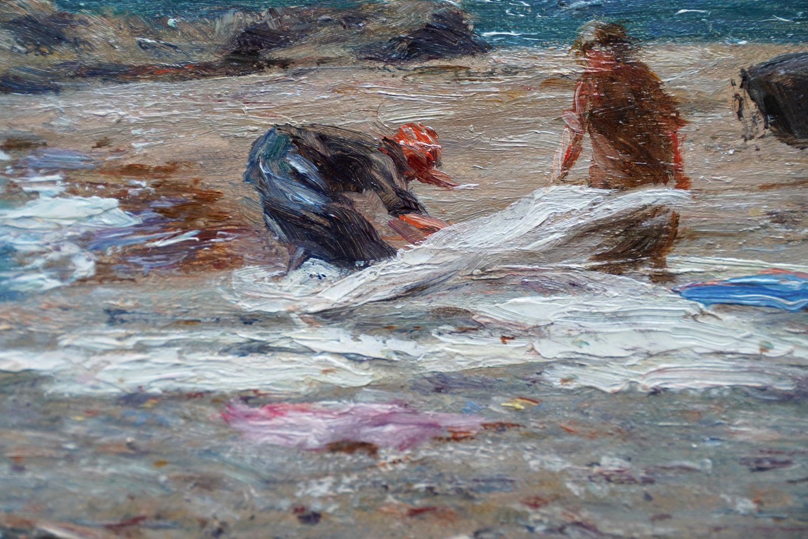 photo furniture Joseph Hendersonwashing Day In Coastal Landscape   Scottish Victorian Impressionist Oil Paintingcirca 1880
