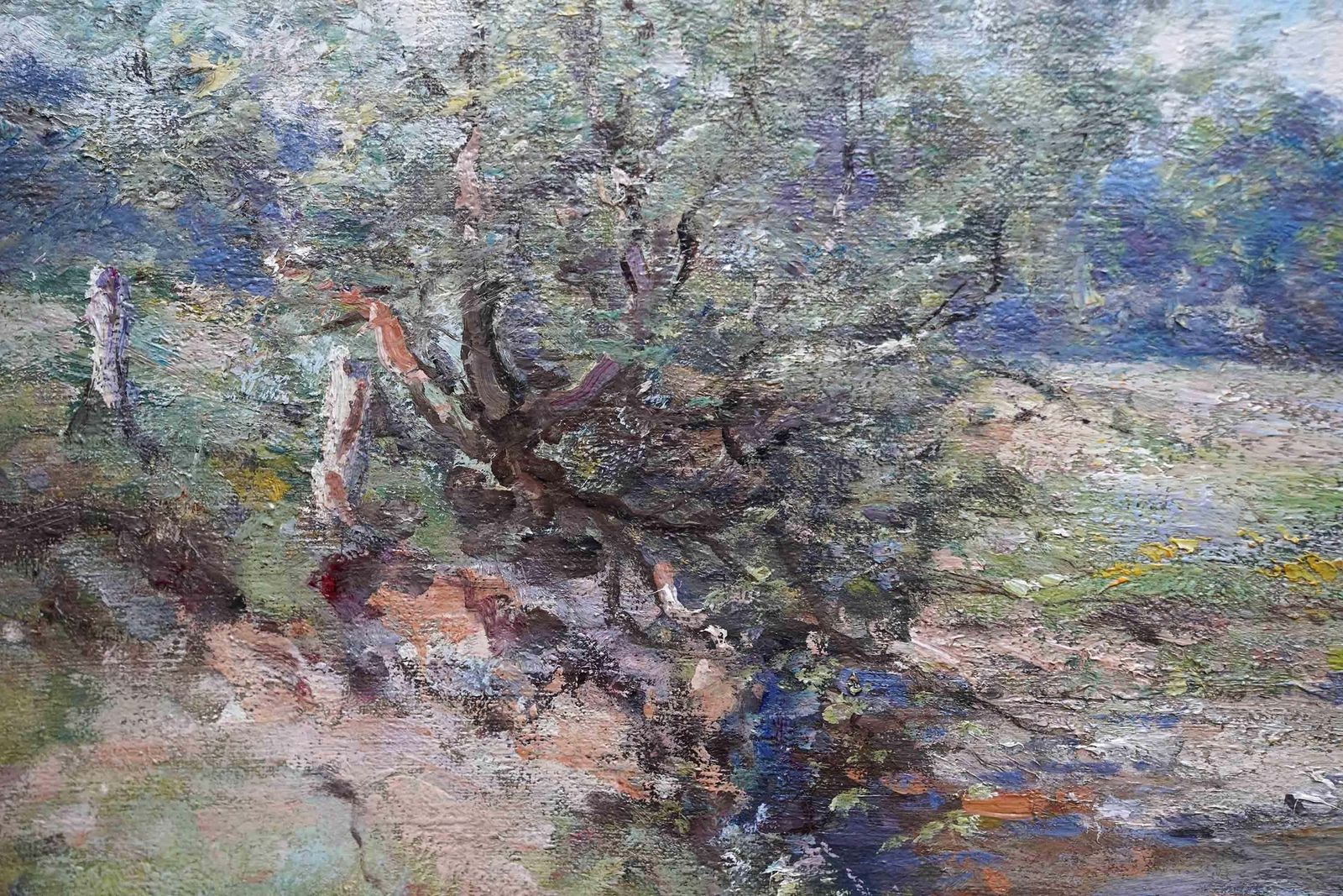 photo furniture Joseph Morris Hendersonstirling River Landscape Scotland   Scottish Impressionist 1910 Art Oil Paintingcirca 1910