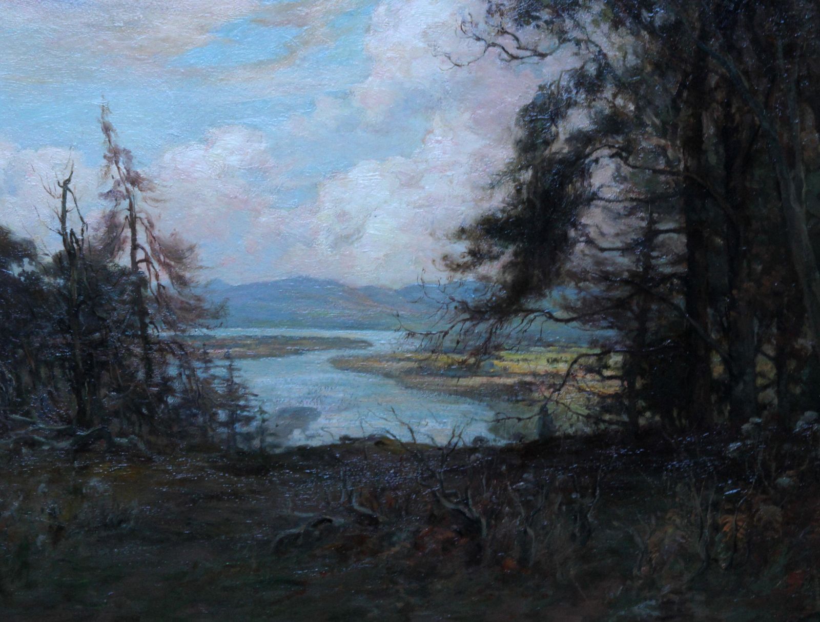 Joseph Milneriver Tay Landscape Scotland   Scottish Art Victorian Impressionist Oil Paintingcirca 1900 photo for sale