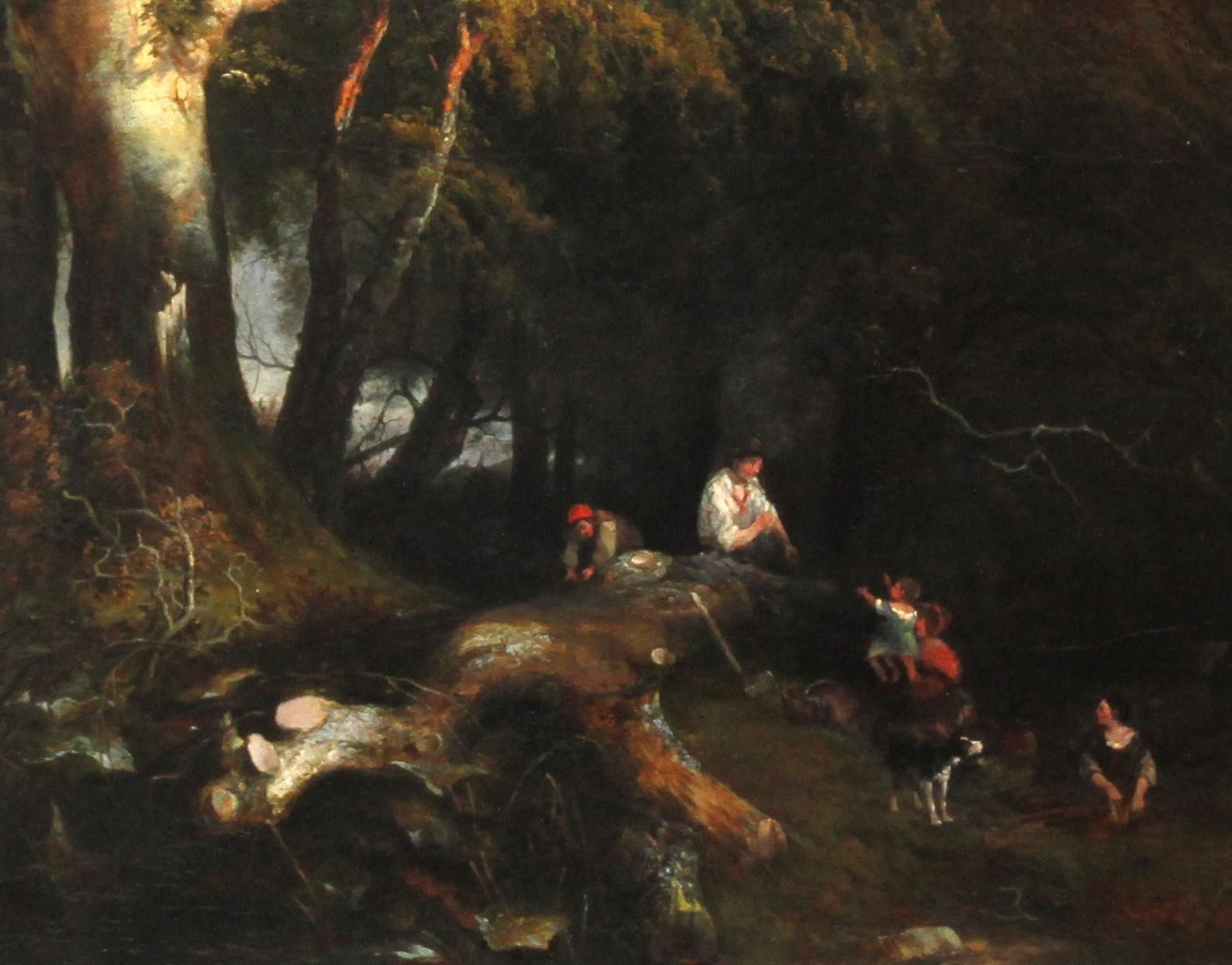 Edward Charles Williamsthe Woodman's Family In A Landscape   British 1869 Victorian Art Oil Painting1869 photo Art