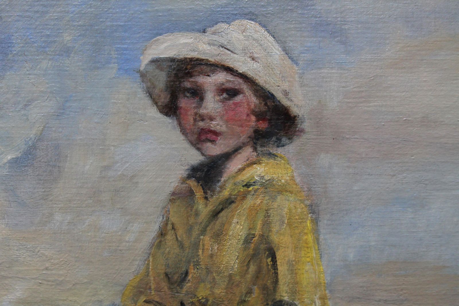 James Jebusa Shannonportrait Of Artist's Grandson   Edwardian Impressionist Horse Art Oil Paintingcirca 1904 photo vinterior