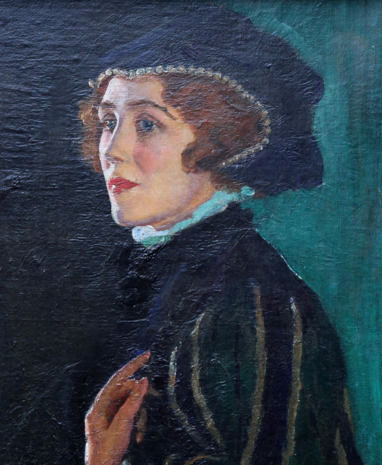 George Carr Drinkwatercecily Byrne As Mary Stewart   British Art 30's Actress Portrait Oil Paintingcirca 1930 photo Art