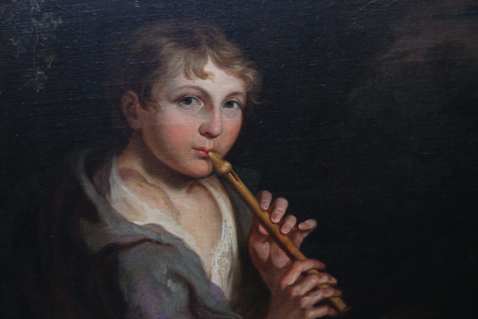 Thomas Barker Of Bath (Att.) Portrait Of Boy Playing A Flute   18th/19th Century Art Old Master Oil Paintingcirca 1800 photo 4079.0