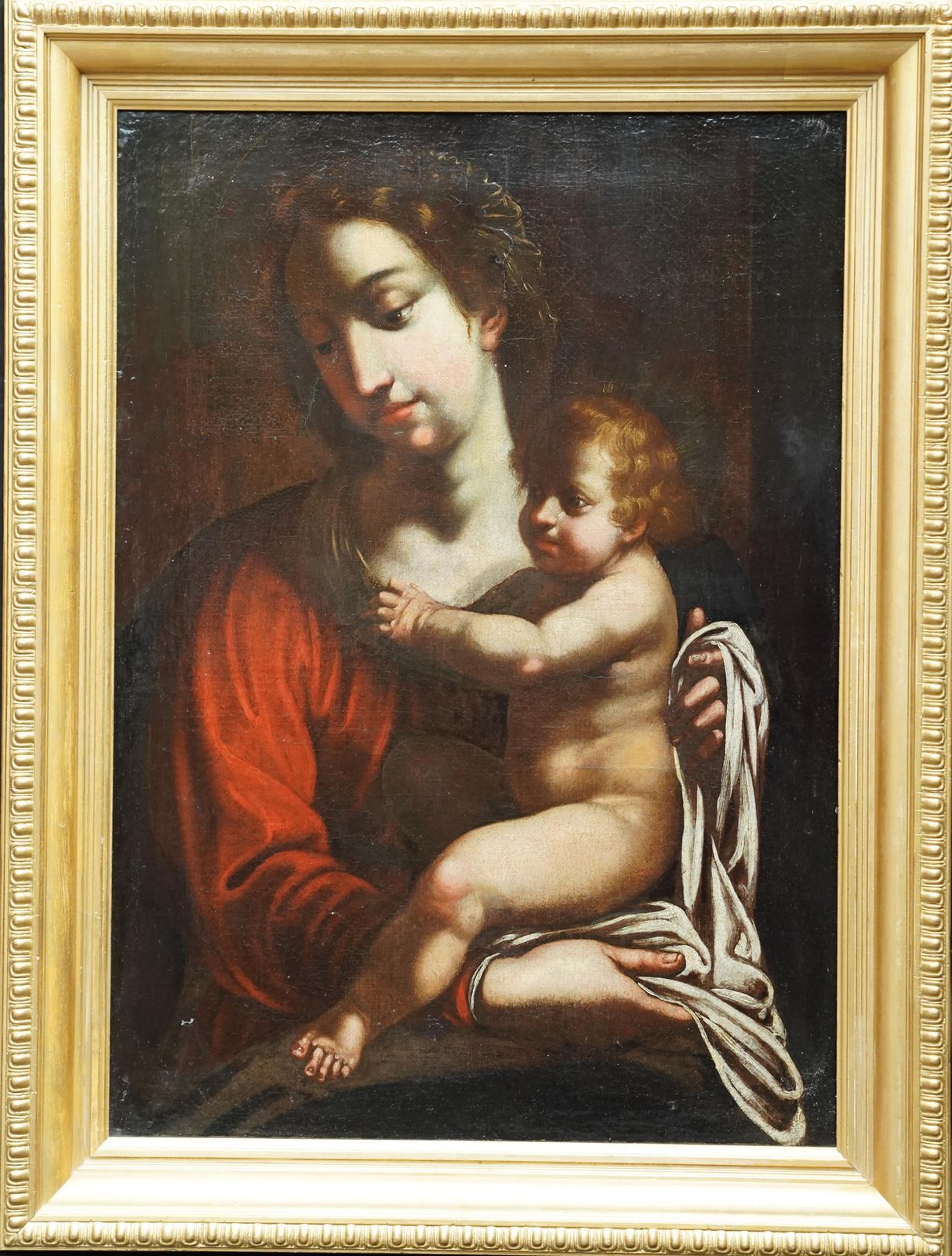 5915.0 Madonna And Child  Italian Old Master Religious Art Portrait Oil Paintingcirca 1700 photo