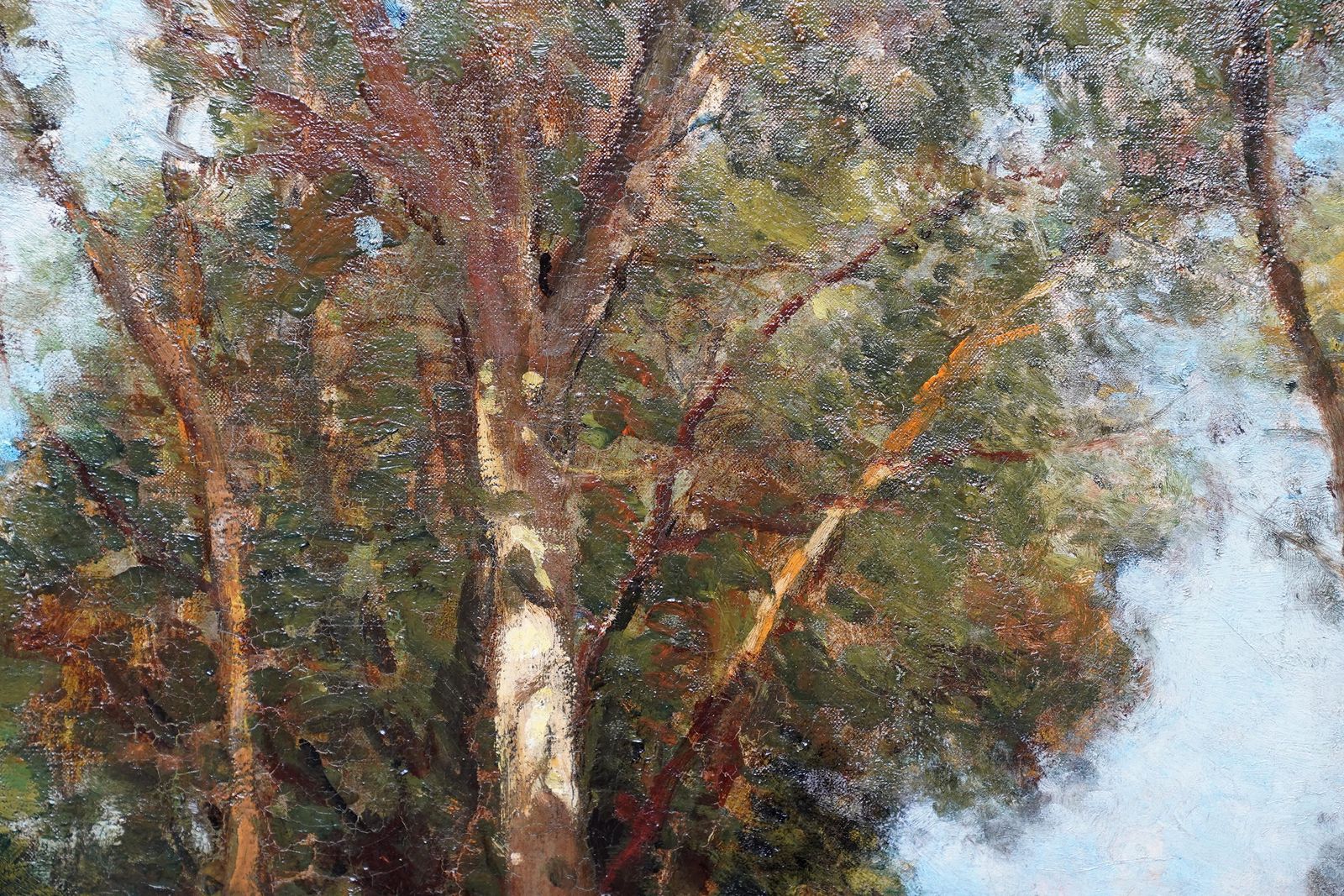 Figures On A Woodland Path   British Edwardian Art Landscape Oil Paintingcirca 1910 photo buy
