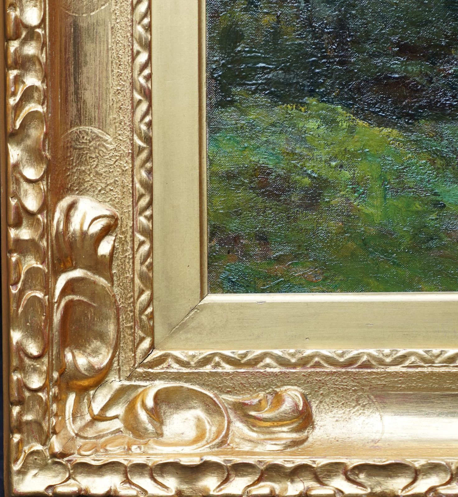 photo for sale Figures On A Woodland Path   British Edwardian Art Landscape Oil Paintingcirca 1910