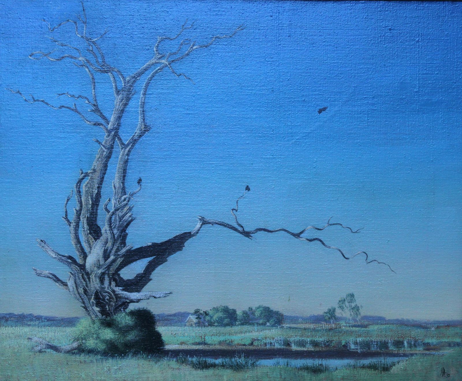 photo for sale Laurence Henry Irvingelegy To A Dead Tree   Kent Landscape   British 1950's Art Oil Painting1952