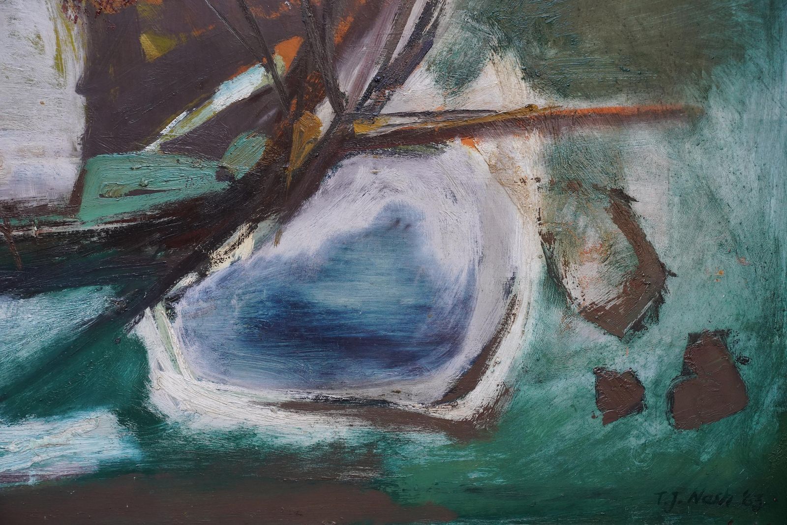 Tom Nashabstract Valley   Welsh 1963 Art Abstract Landscape Oil Painting1963 photo Art