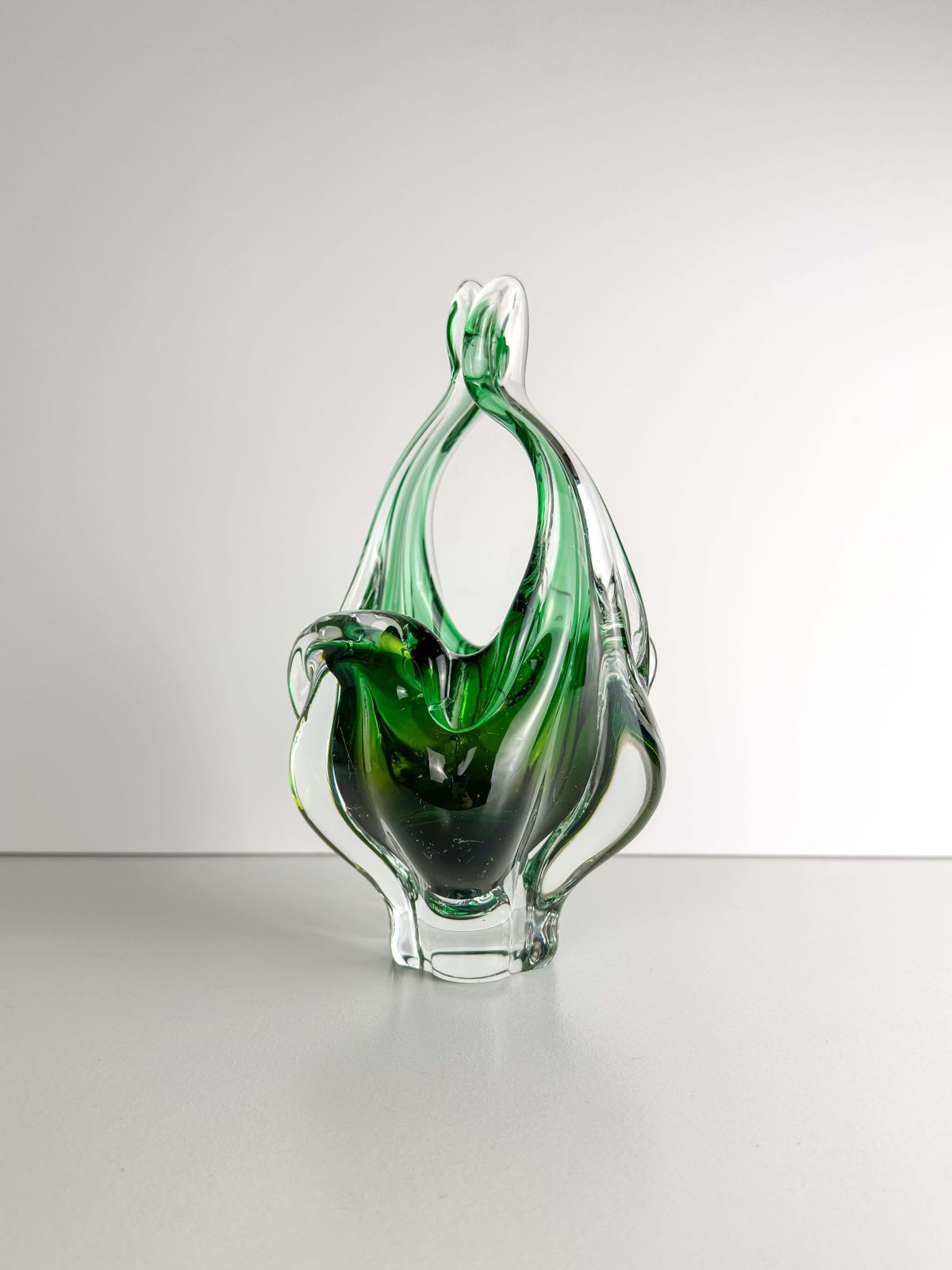 Green Glass Bowl By Josef Hospodka For Chribska Glassworks, Circa 1970s photo buy