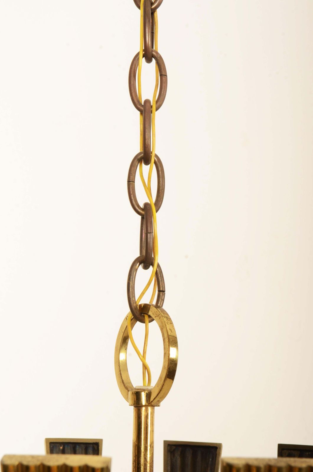 14496.0 Large Brass And Opaline Glass Pendant Lamp By Oswald Haerdtl photo