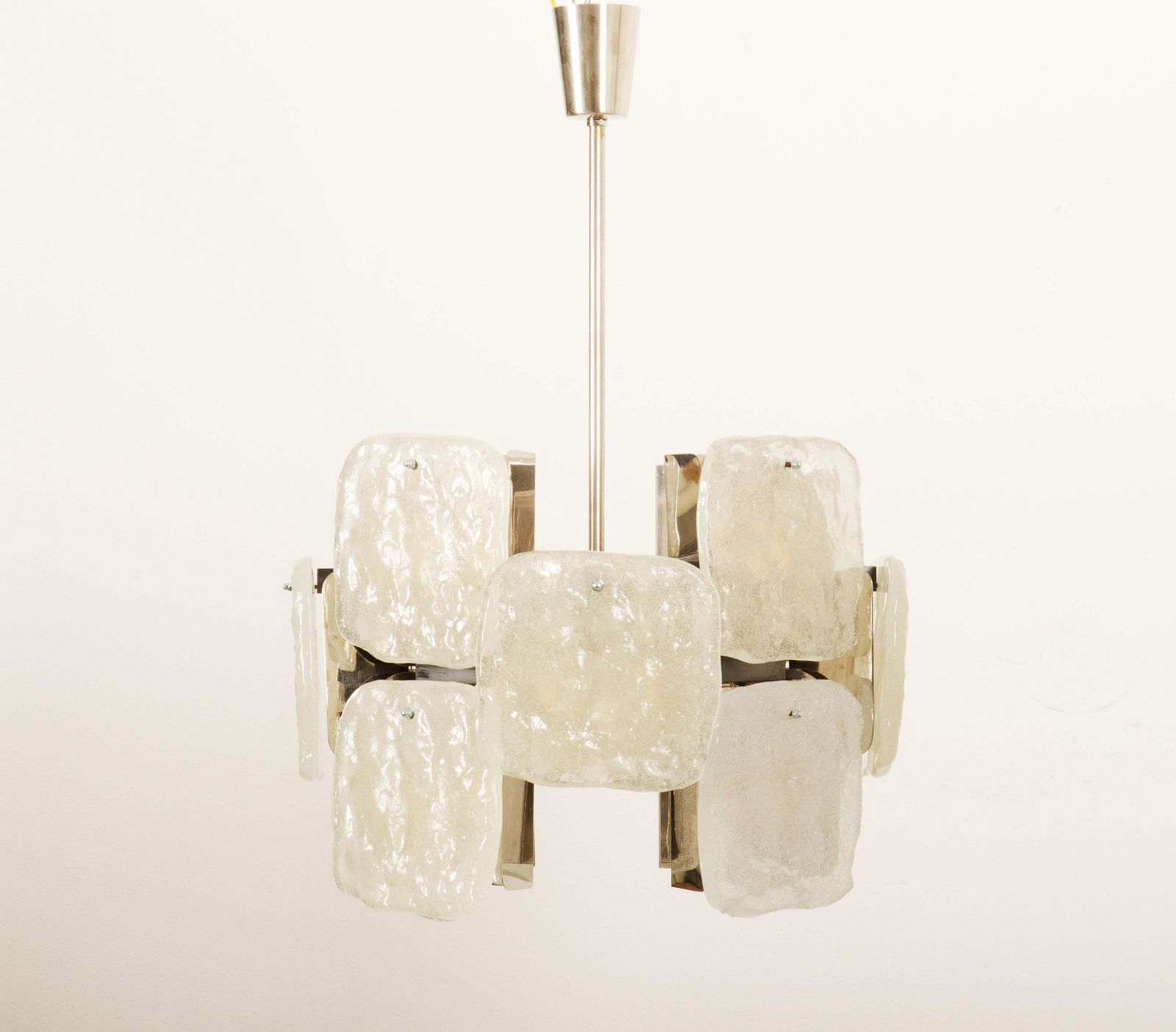 Kalmar Ice Glass Relief Glass "Aggstein" Chandelier photo furniture