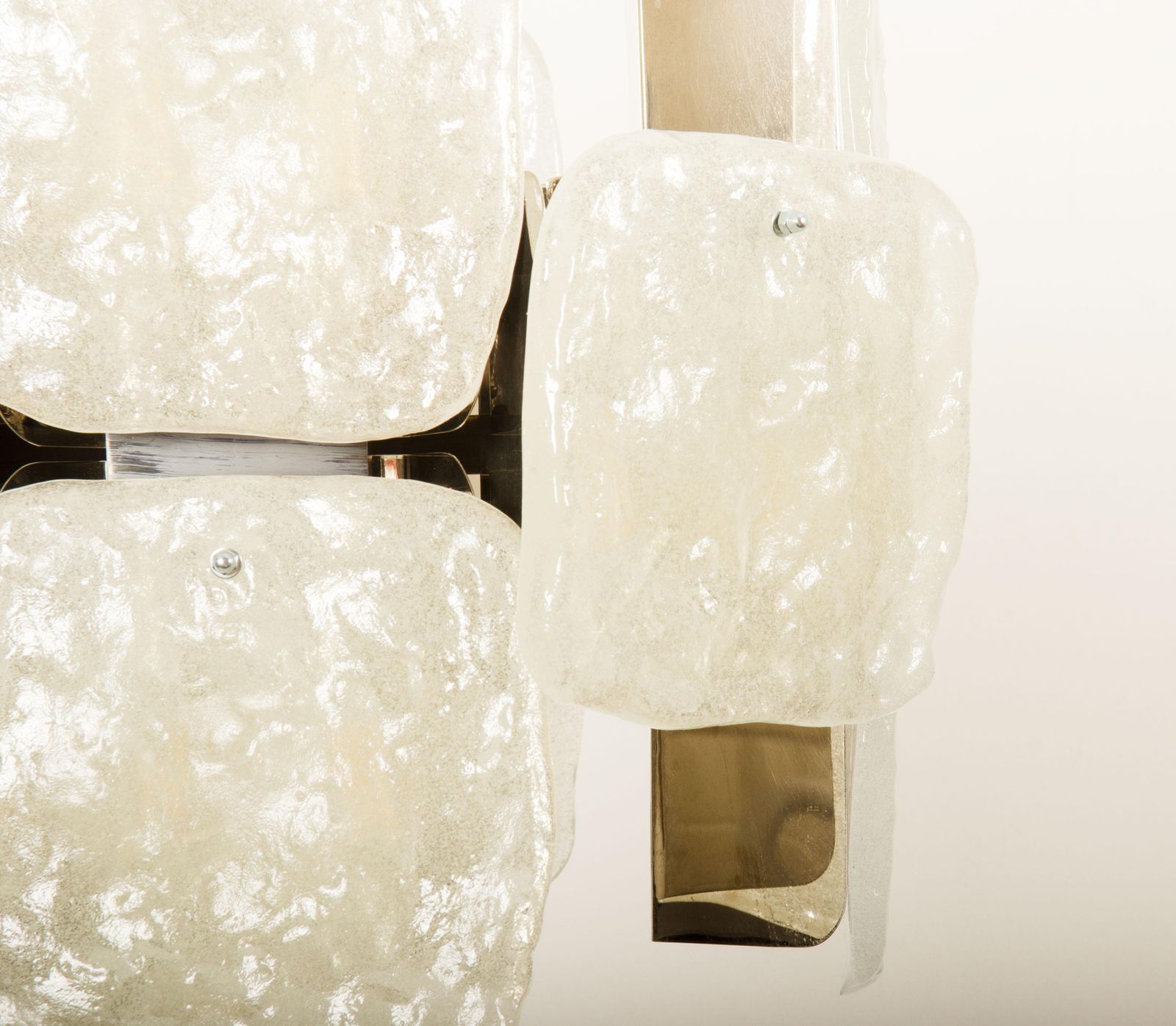 Kalmar Ice Glass Relief Glass "Aggstein" Chandelier photo for sale