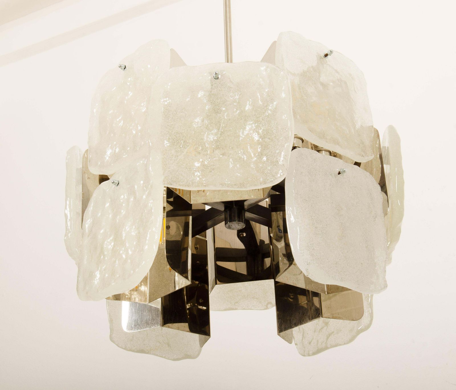 Kalmar Ice Glass Relief Glass "Aggstein" Chandelier photo Lighting