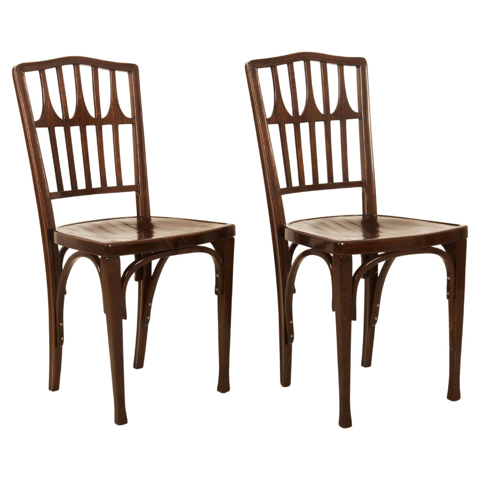 Set Of Two Dinning Chairs By Koloman Moser Fo J.J. Kohn