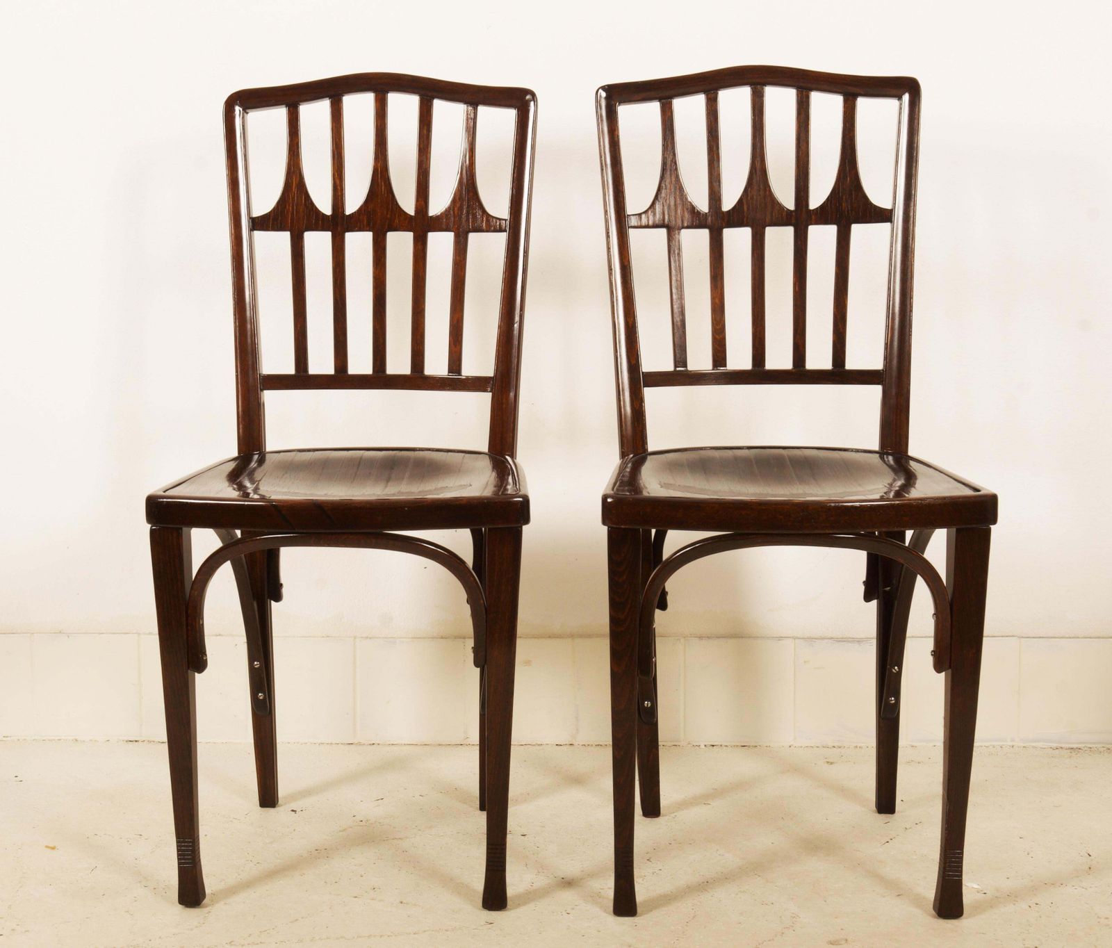 Set Of Two Dinning Chairs By Koloman Moser Fo J.J. Kohn photo Furniture