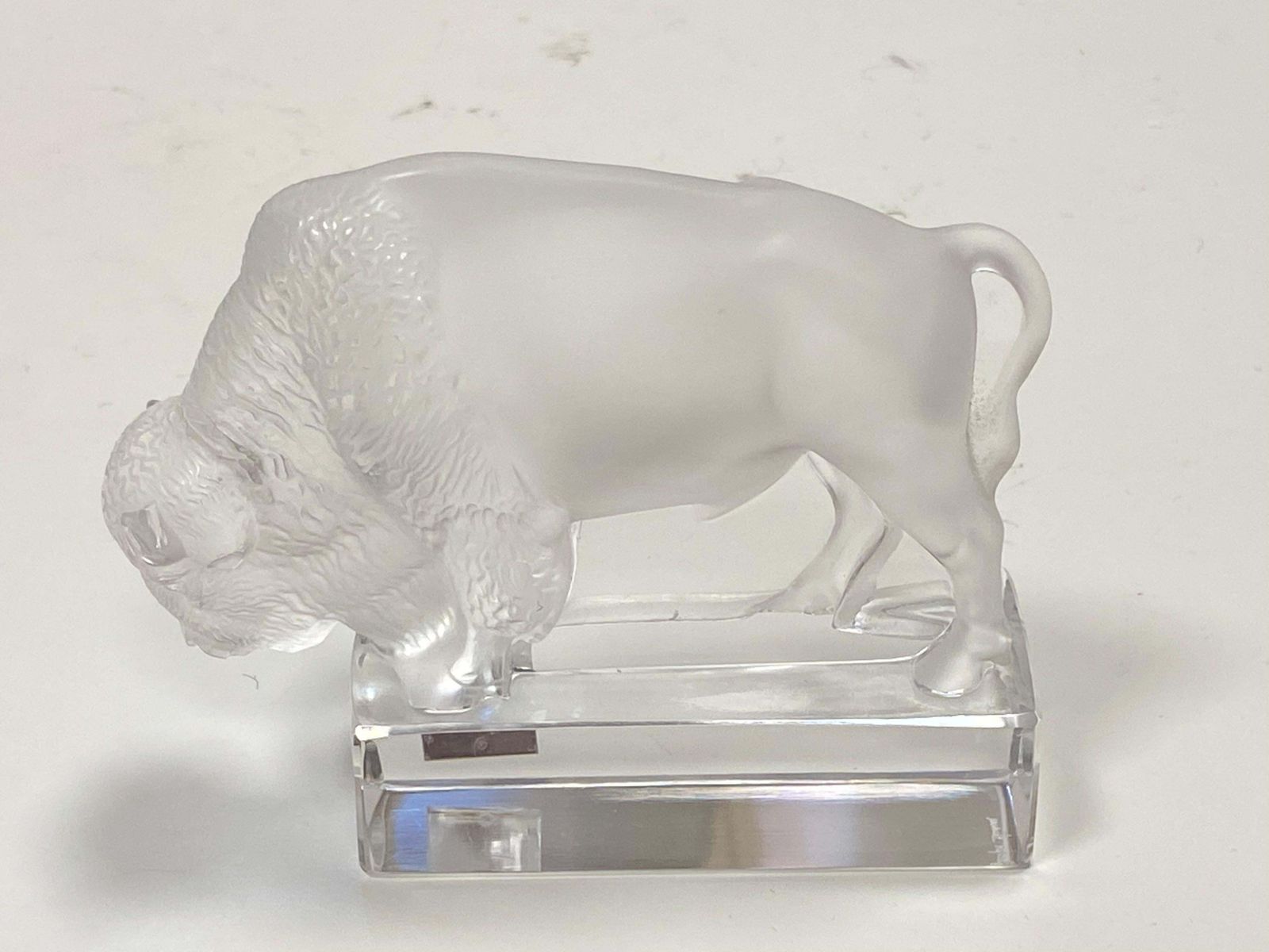 Home Decor Glass Sculpture Paperweight "Bison" By Lalique photo