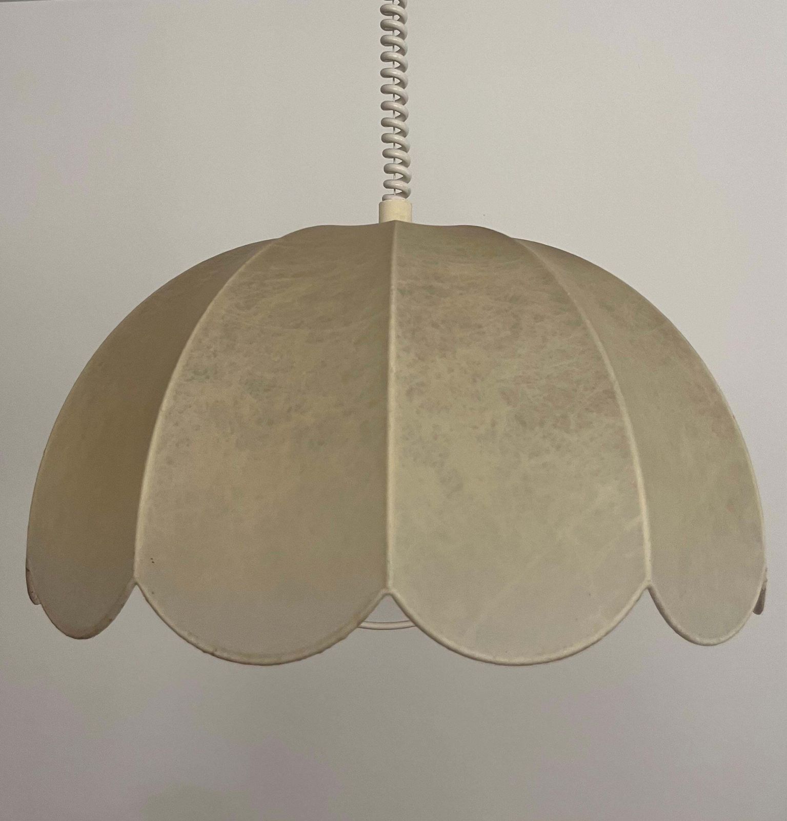 German Mid Century "Cocoon" Flower Adjustable Chandelier By Goldkant, 1970s photo vinterior