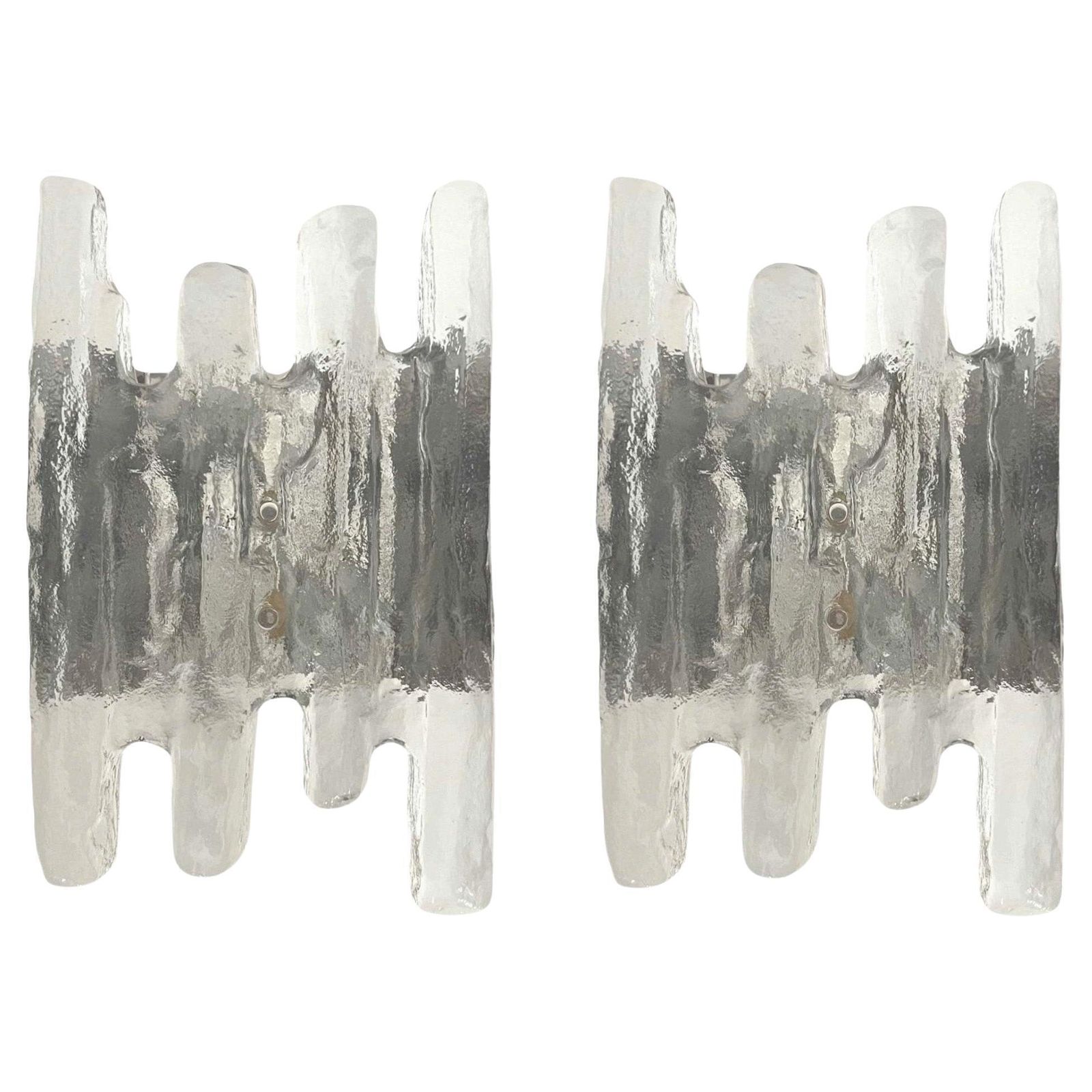 Pair Of Midcentury Austrian Murano Glass "Faun" Wall Sconces By Kalmar, 1970s