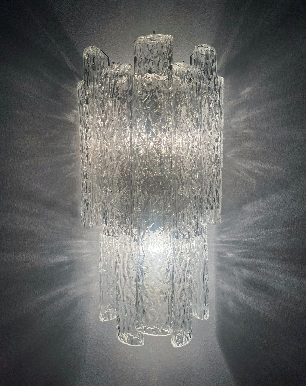 Italian Midcentury Large Beauty Murano Wall Sconce By Venini, 1970s photo furniture
