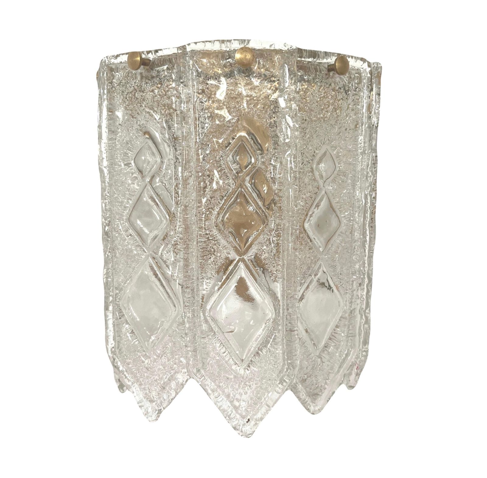 Lighting Italian Pair Of Midcentury Clear Murano Glass Wall Sconces, 1970s photo