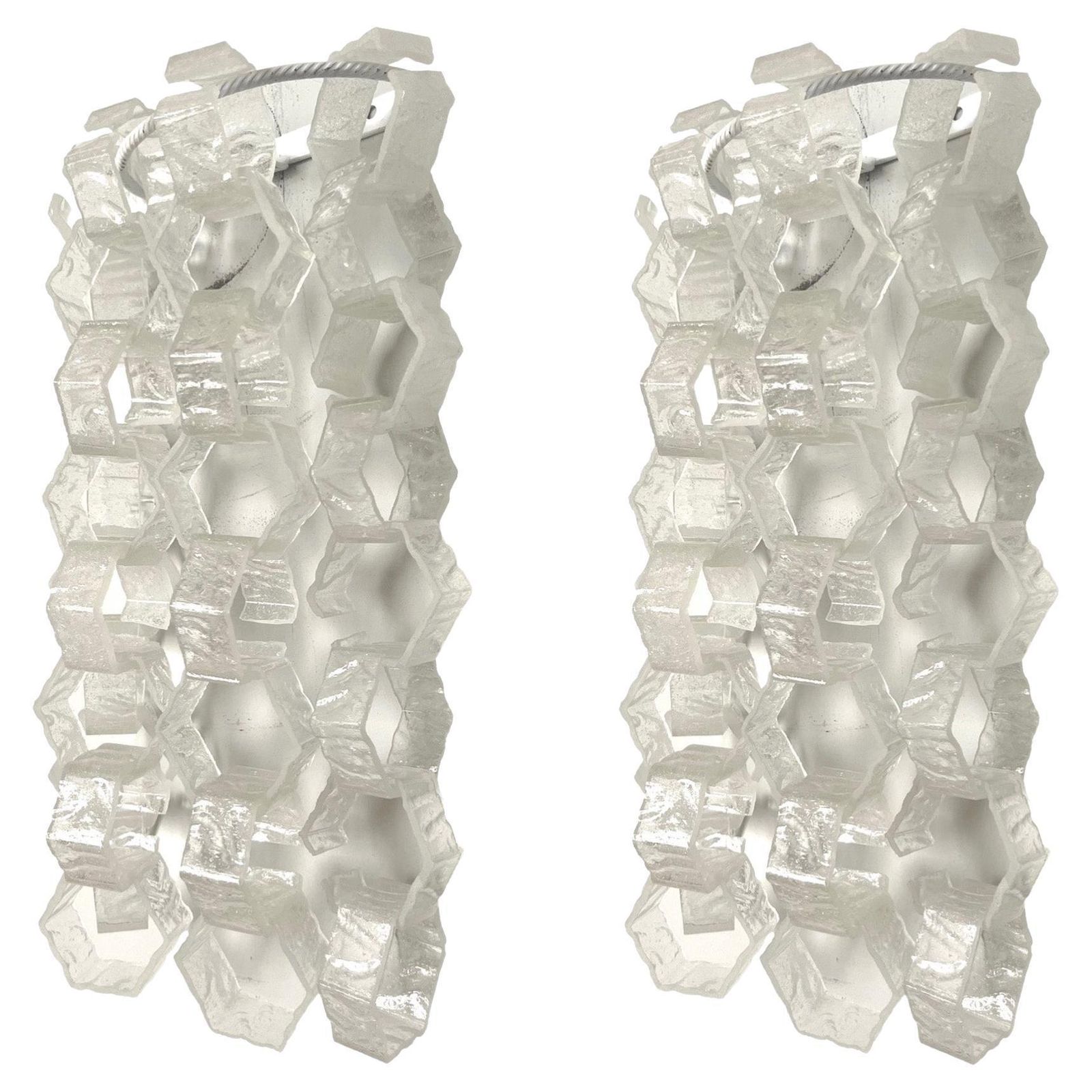 Italian Midcentury Pair Of Murano Wall Sconces By Carlo Nason, 1970s