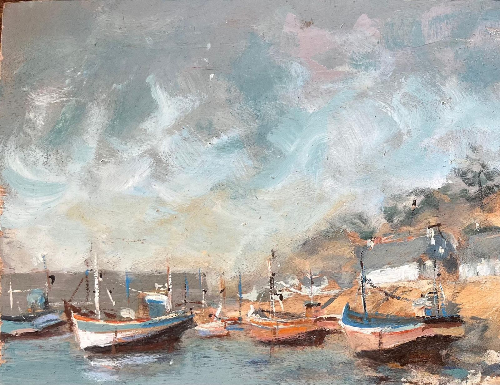 Fanch Lel French Coastal Village With Moored Fishing Boats And Rocky Shoreline 1992 photo 655.0
