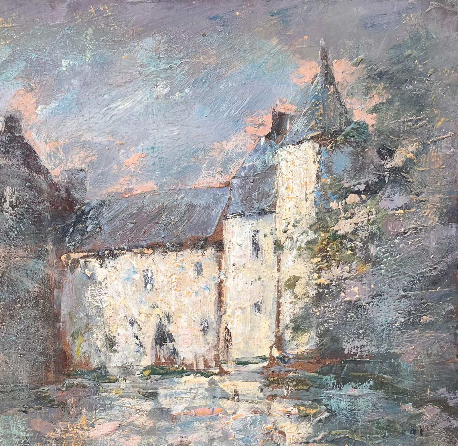 Fanch Lel French Impressionist Oil Painting Of Château De Trécesson In Brittany photo for sale