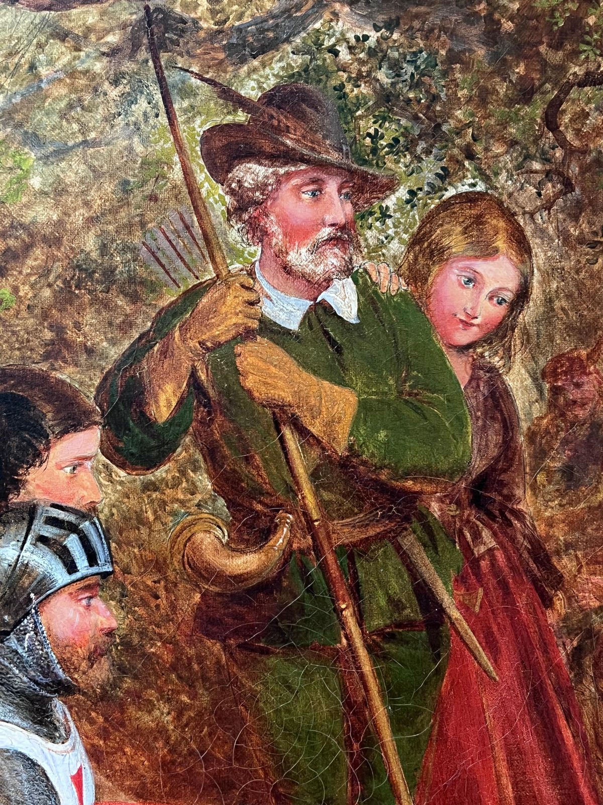 Art English Victorian Oil Large 19th Century English Victorian Oil Painting Robin Hood & Merry Men photo