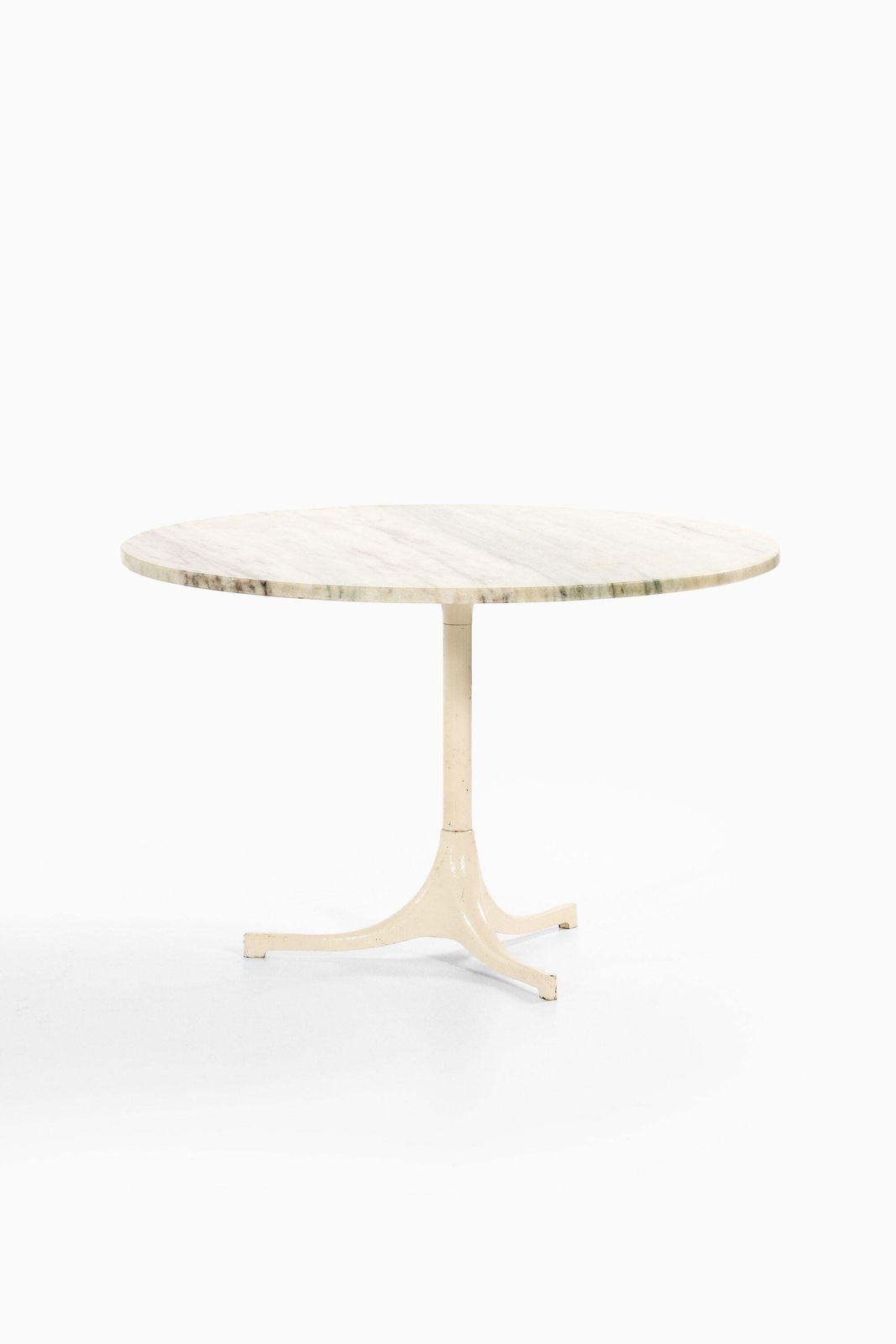 Coffee Table In White Metal And Marble Top Attributed To George Nelson, 1960's photo Furniture