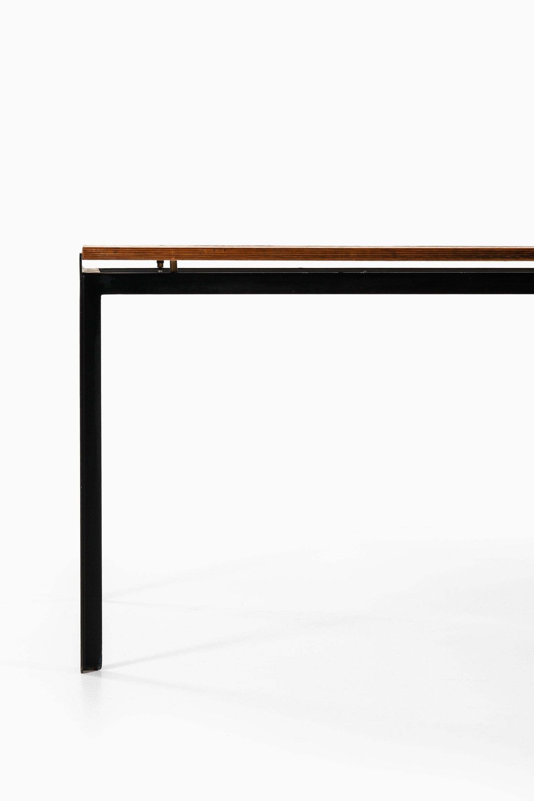 Academy Table In Black Lacquered Steel And Pine By Poul Kjærholm, 1950's photo for sale
