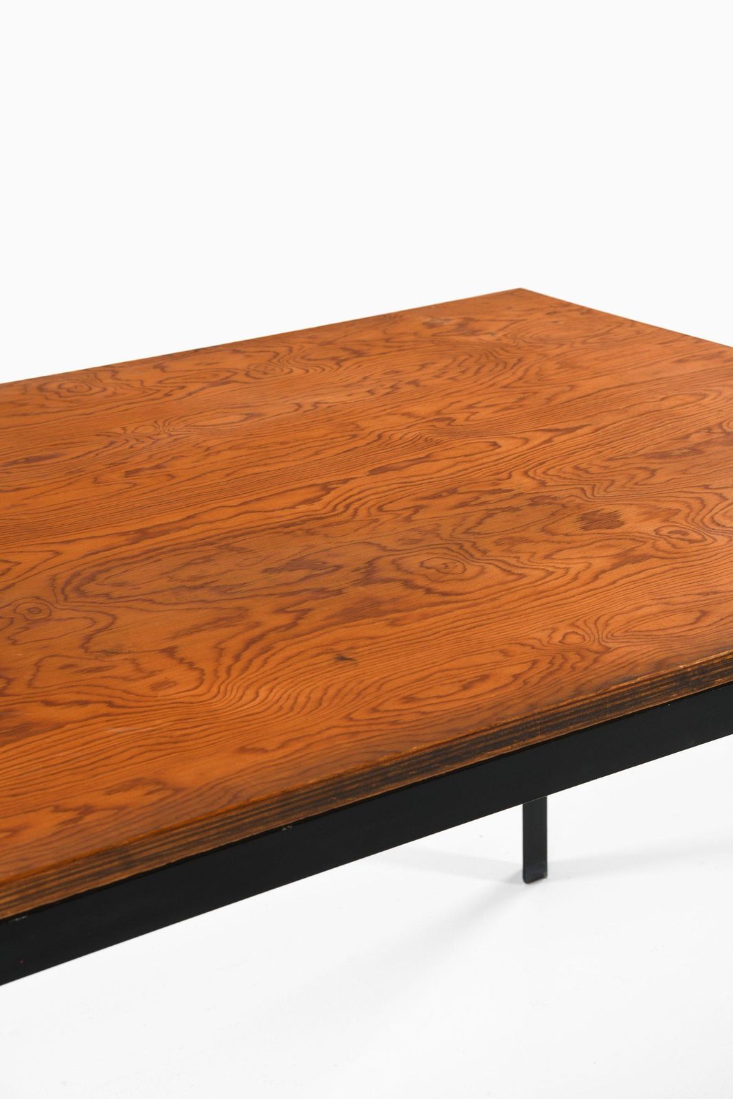 Academy Table In Black Lacquered Steel And Pine By Poul Kjærholm, 1950's photo Furniture