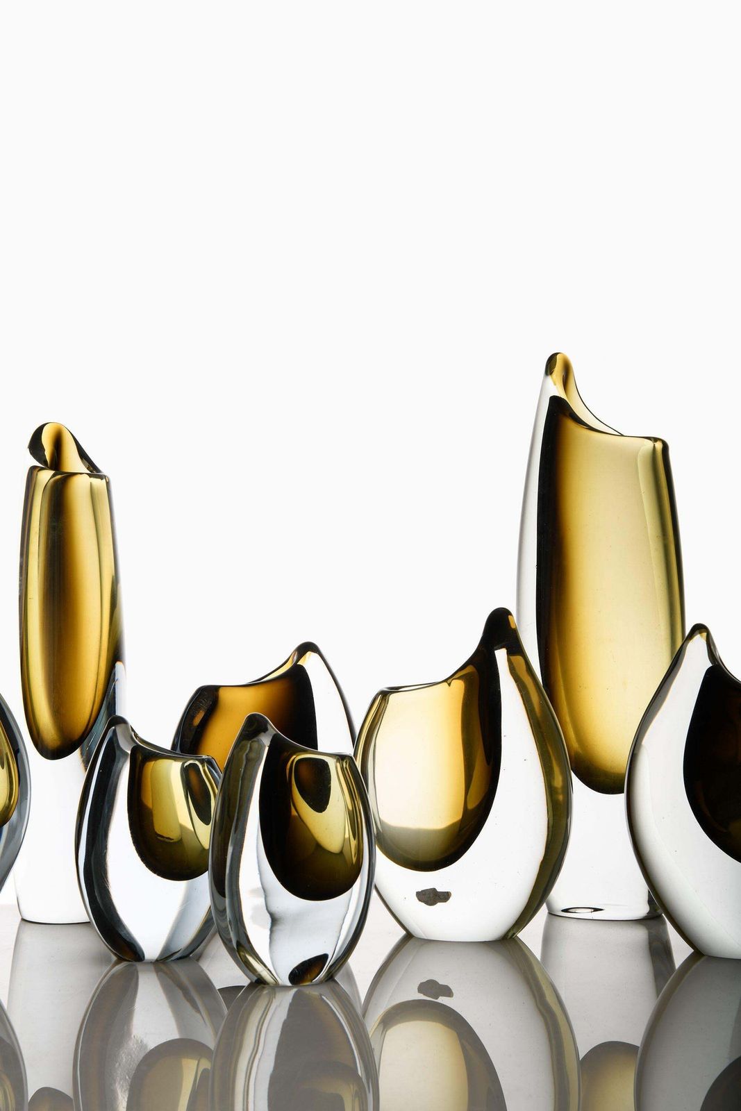 Set Of 9 Glass Vases By Gunnar Nylund, 1950’s photo Home Decor