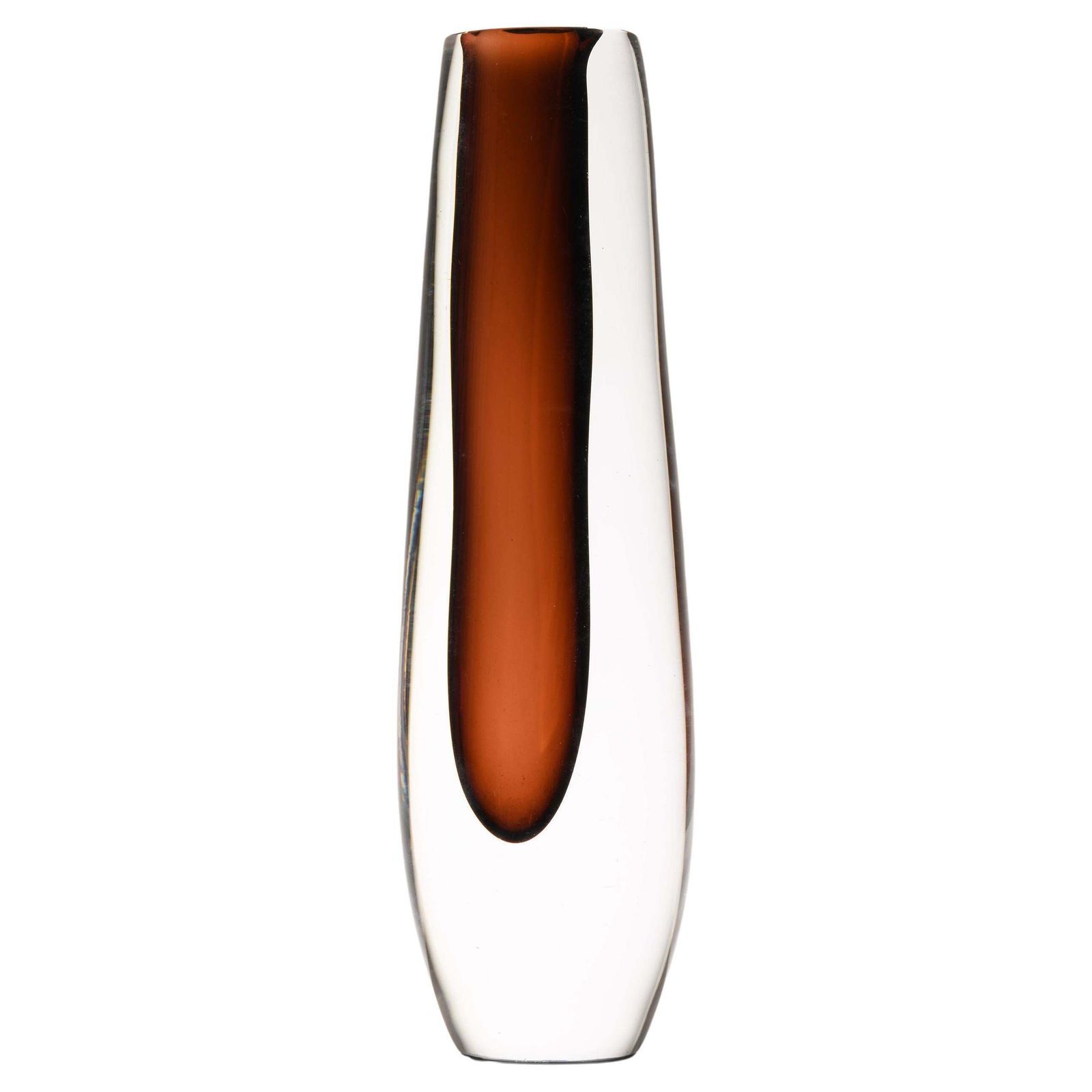 Glass Vase In Dark Brown By Vicke Lindstrand, 1960's