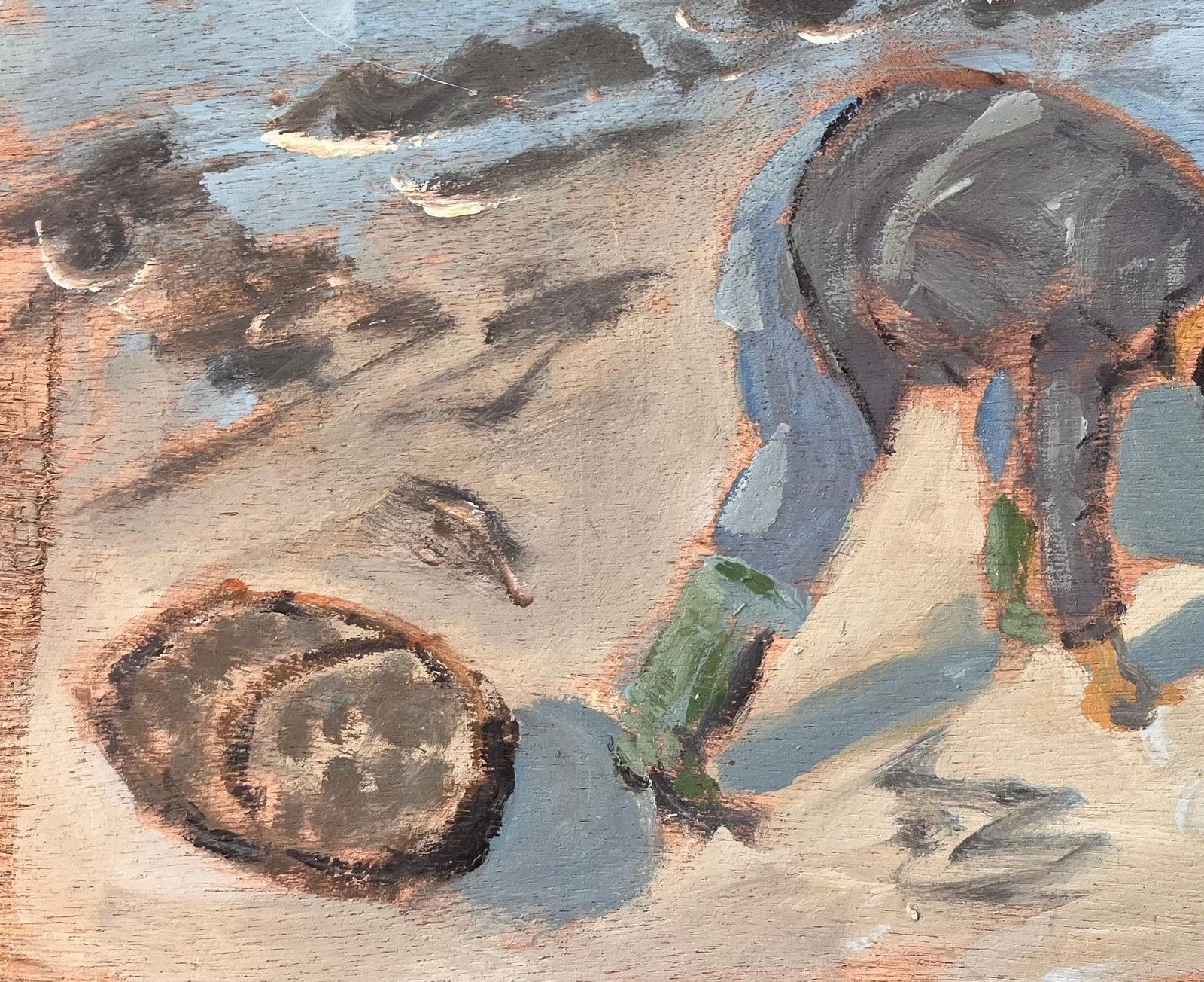 Fanch Lel Post Impressionist French Coastal Scene Of A Clam Digger On The Beach photo 505.0