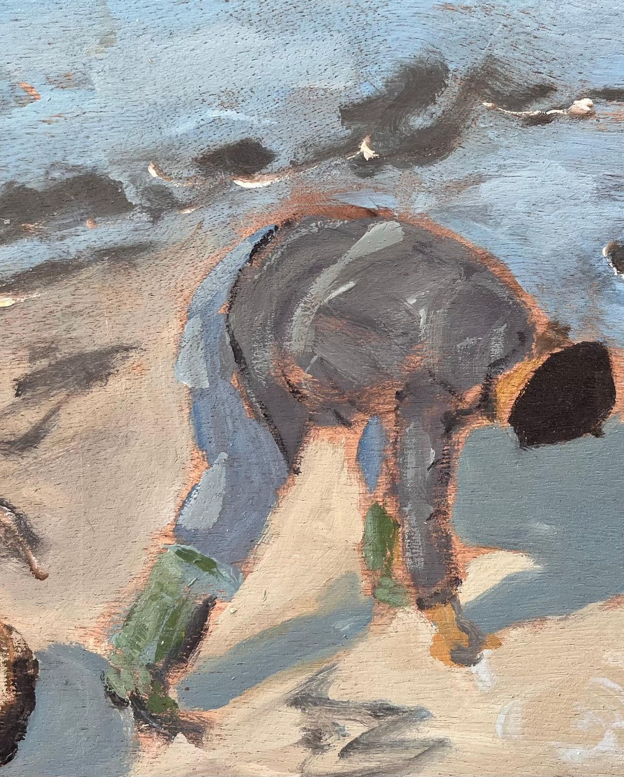 Fanch Lel Post Impressionist French Coastal Scene Of A Clam Digger On The Beach photo buy