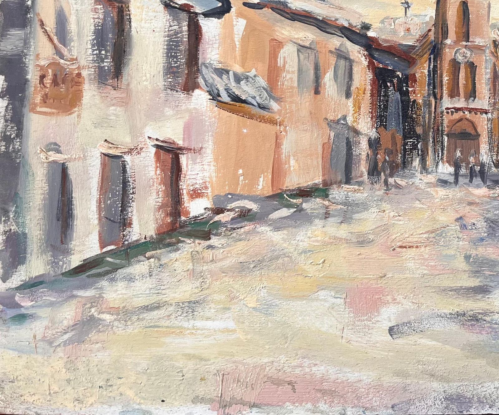 Fanch Lel French Impressionist Street Scene With Church And Snow Covered Trees At Dusk photo 525.0