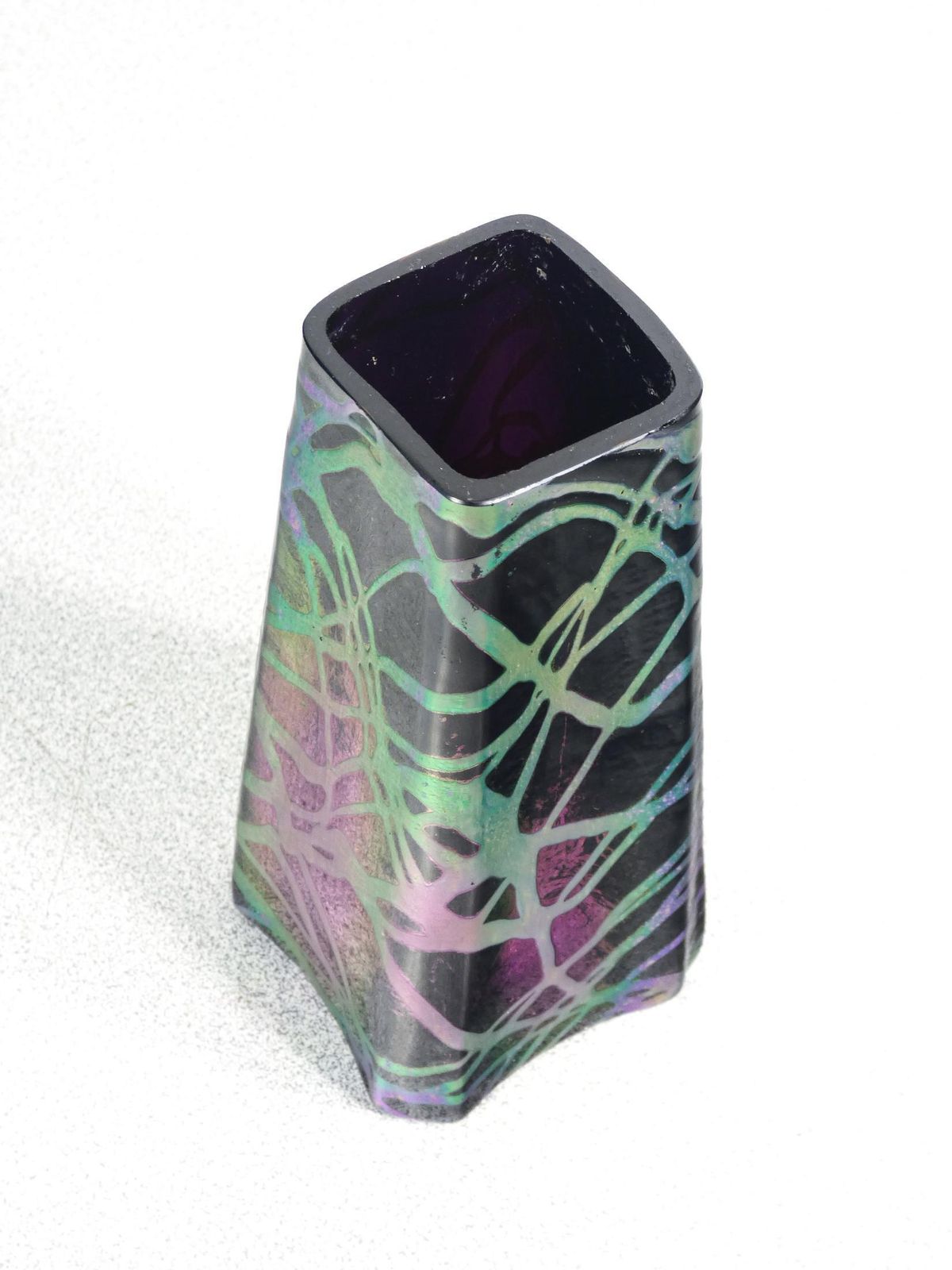 Pallme König Iridescent Blown Glass Vase. Austria, Years 10 photo vintage