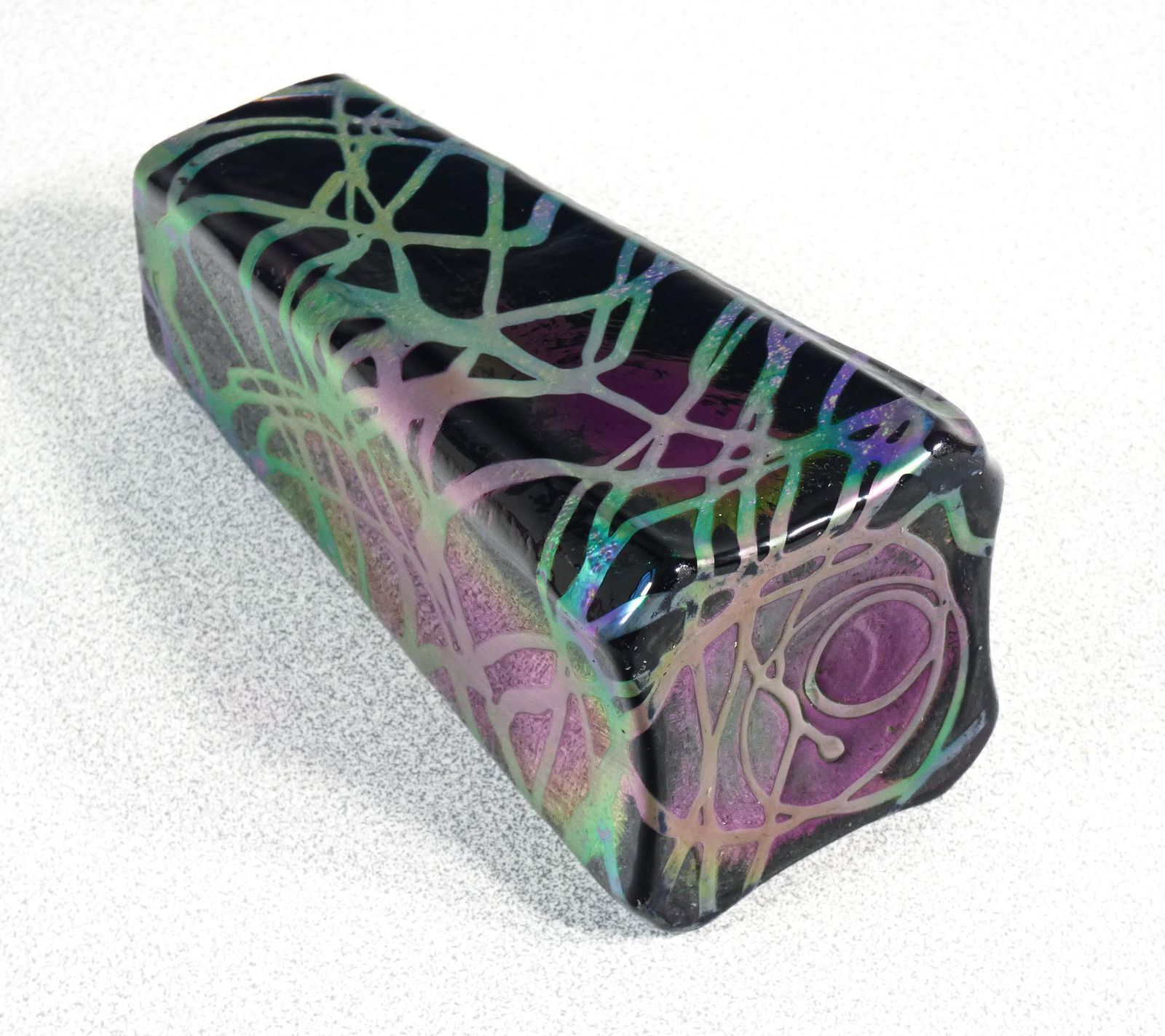 photo for sale Pallme König Iridescent Blown Glass Vase. Austria, Years 10